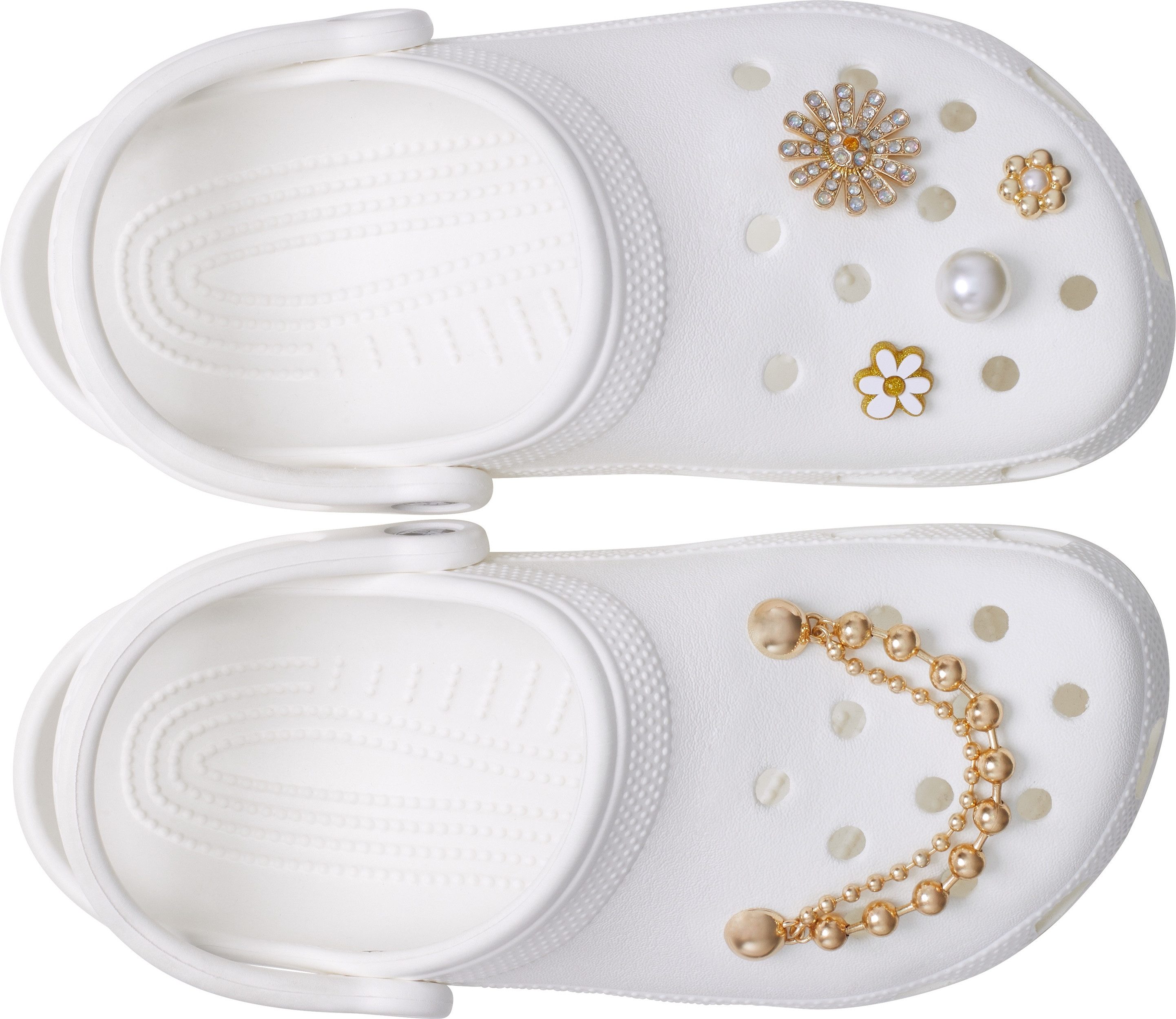 Crocs Schoenbutton Jibbitz "Pretty in Gold" , schoencharms, bloemenketting om aan te steken (set, 5-delig, Geen speelgoed. Niet geschikt voor kinderen jonger dan 3 jaar)