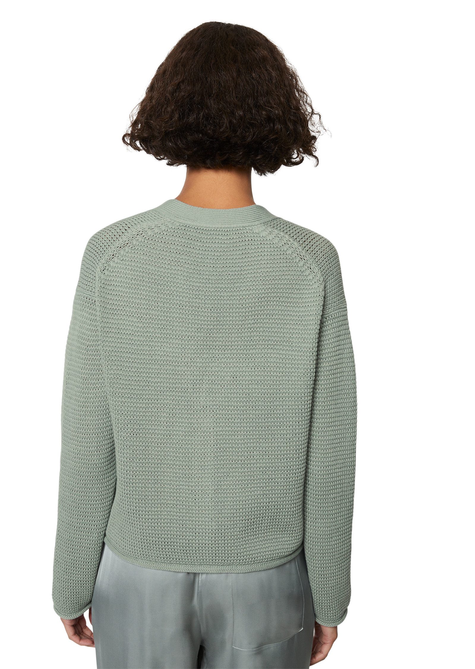 Marc O'Polo Cardigan verkorte lengte diepe v-hals