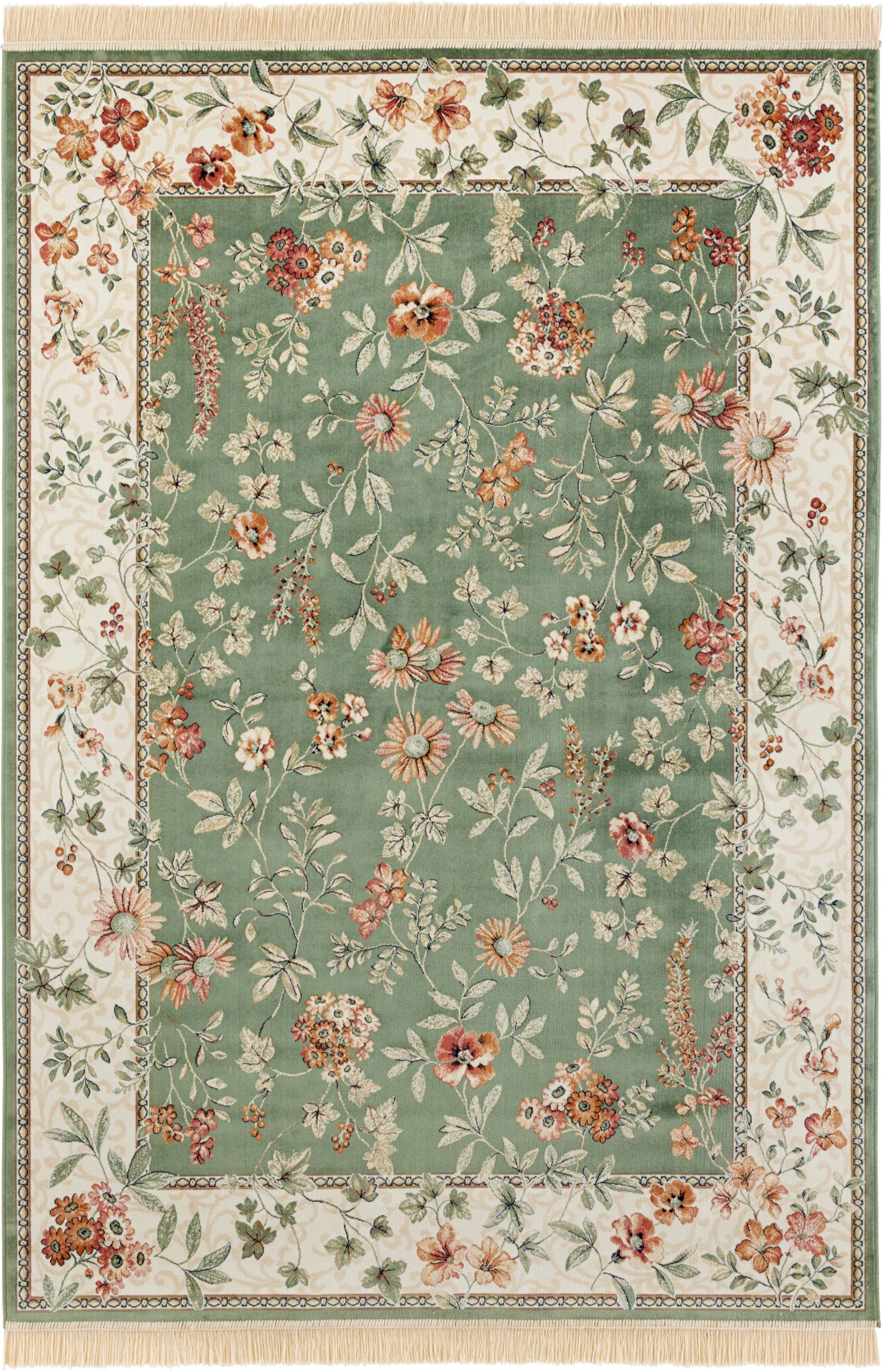 NOURISTAN Vloerkleed Orient Flowers Korte pool met franjes, Orient, woonkamer, slaapkamer, eetkamer