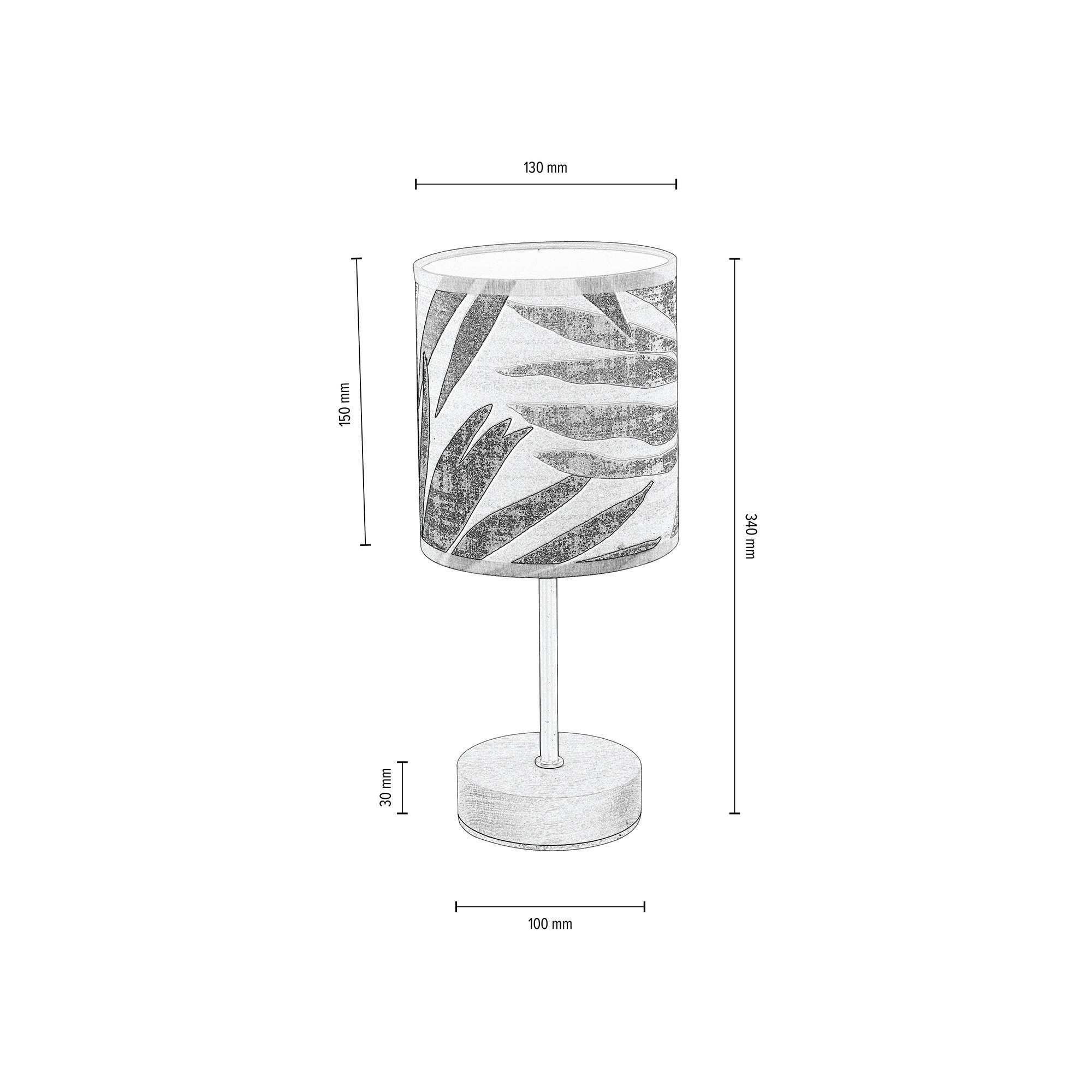 BRITOP LIGHTING Tafellamp HOJA Kap van gelamineerd behang, basis van eikenhout, FSC®-gecertificeerd