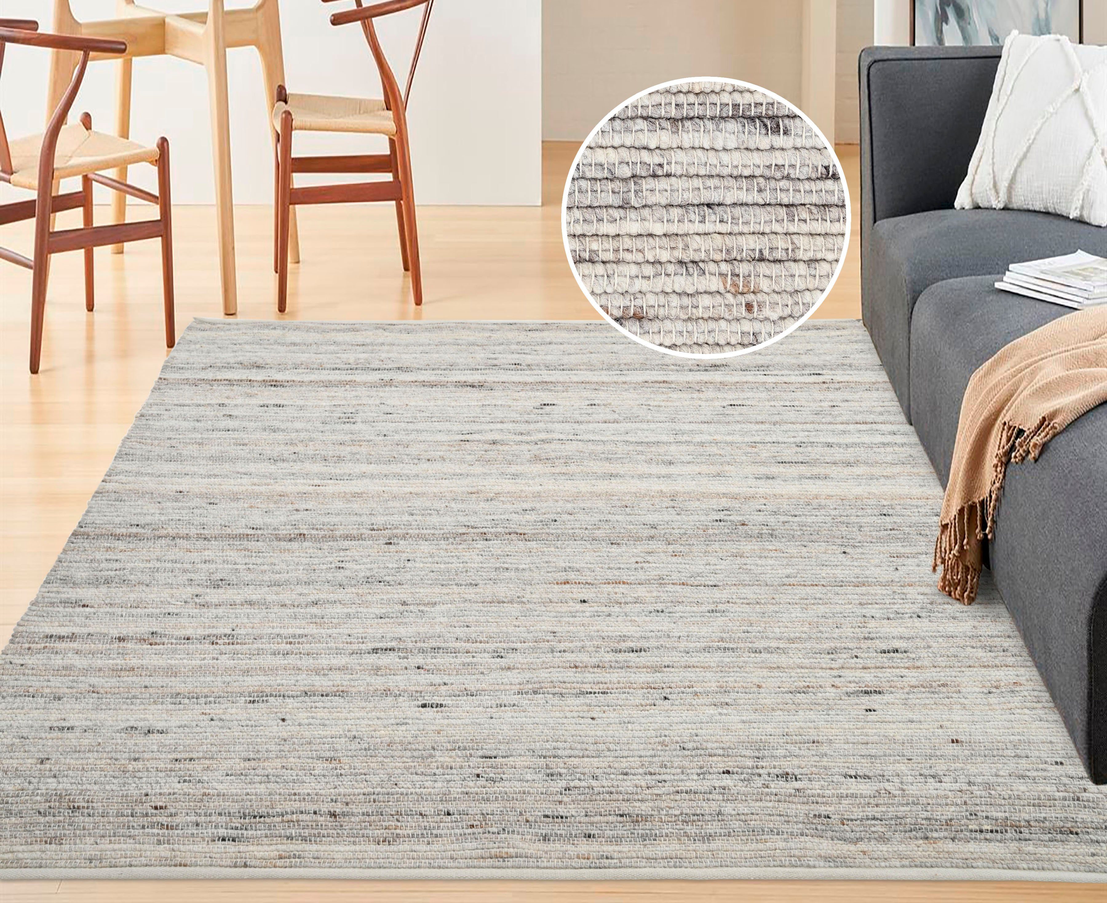 andas Vloerkleed Kreta, met wol, met de hand geweven, met natuurmateriaal Handgeweven tapijten, tapijt voor slaapkamer, woonkamer, eetkamer