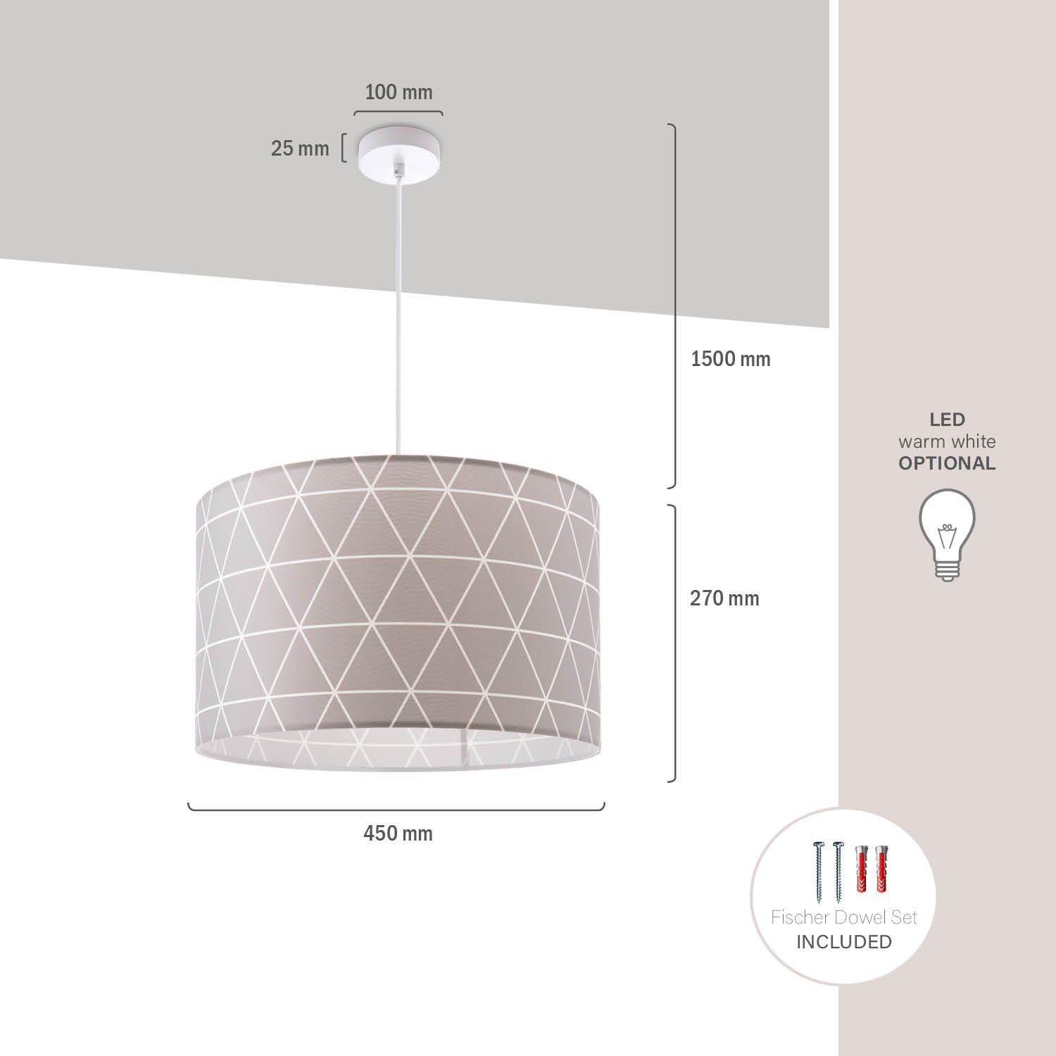 Paco Home Hanglamp Stella 401 Plafondlamp woonkamer slaapkamer hanglamp Scandi ruiten E27