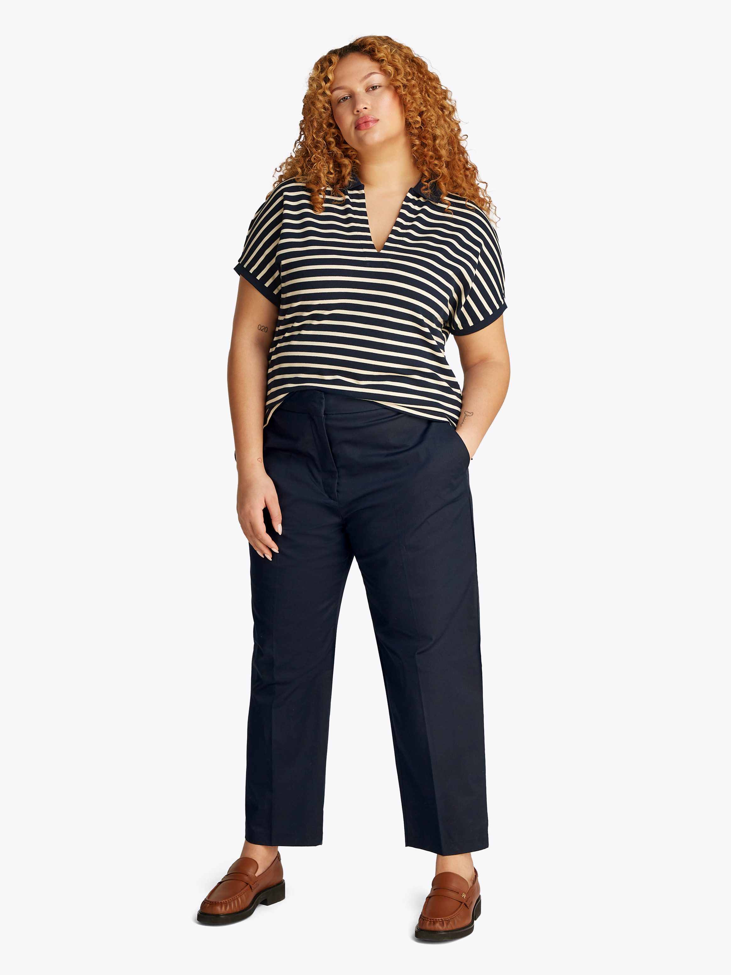 Tommy Hilfiger Curve Chino CRV CO SLIM STRAIGHT CHINO in grote maten, chino kwaliteit