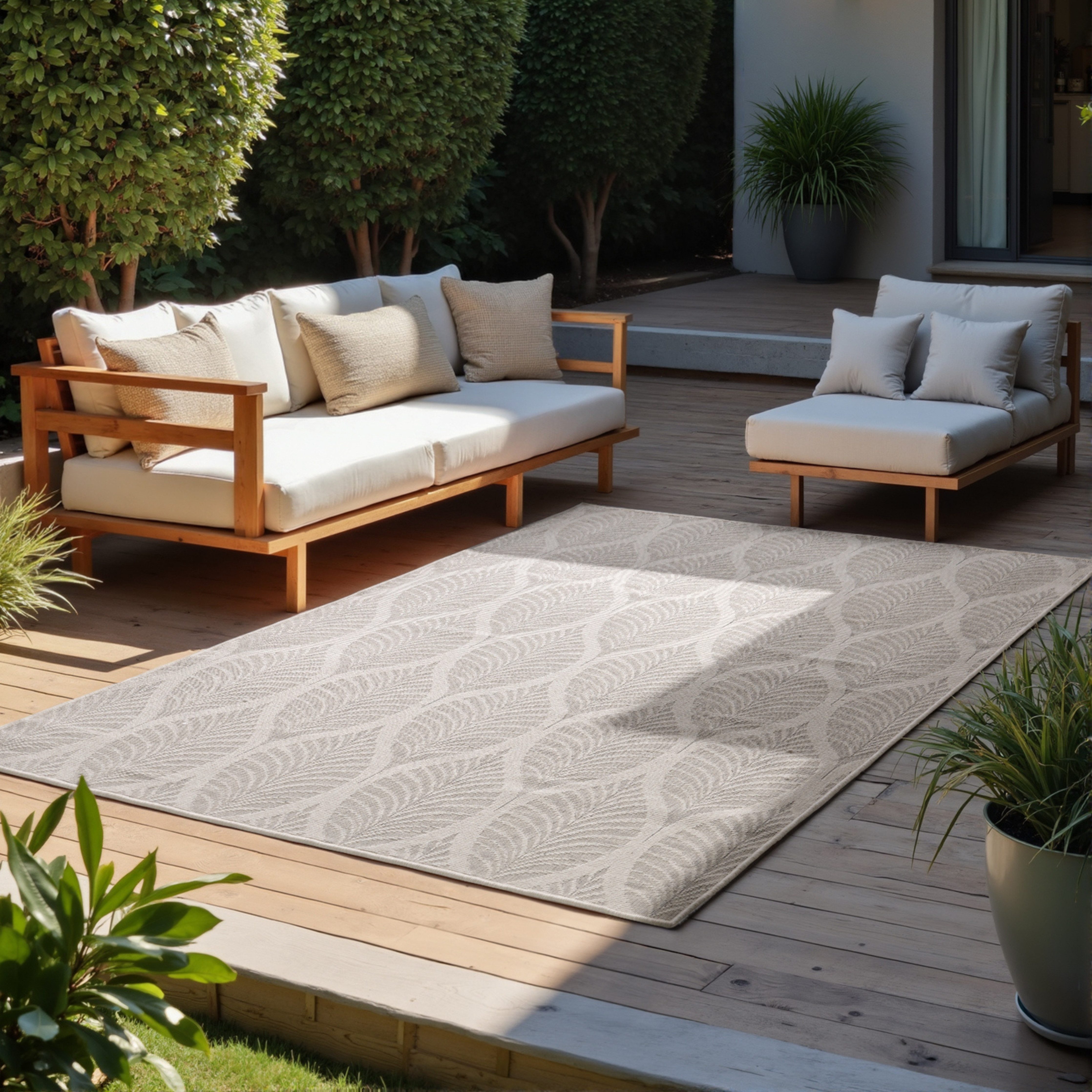 NORTHRUGS Outdoorkleed Liora omkeerbaar tapijt buitenkleden wit