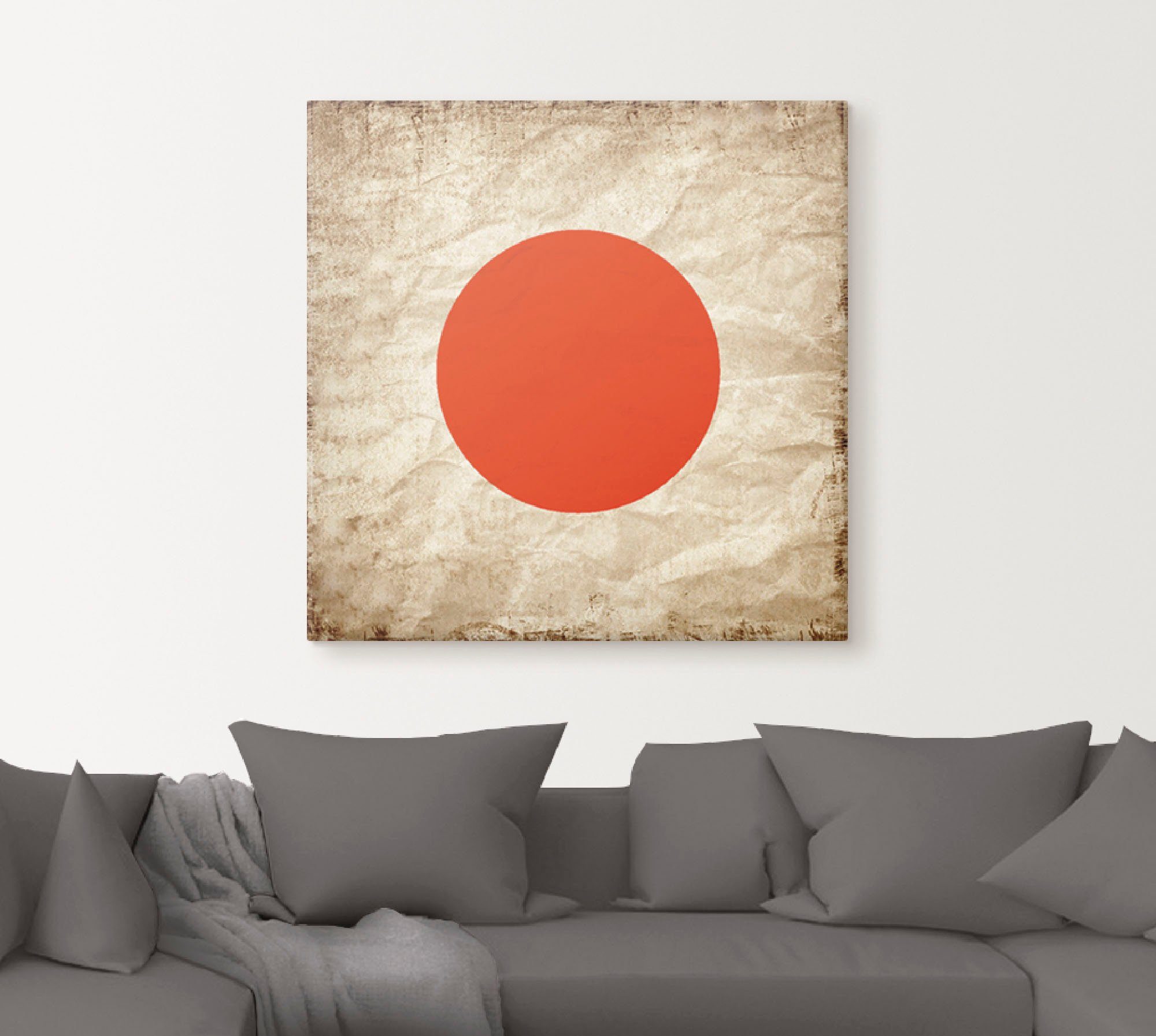 Artland Artprint Japanse vlag Japan symbool als artprint op linnen, muursticker in verschillende maten