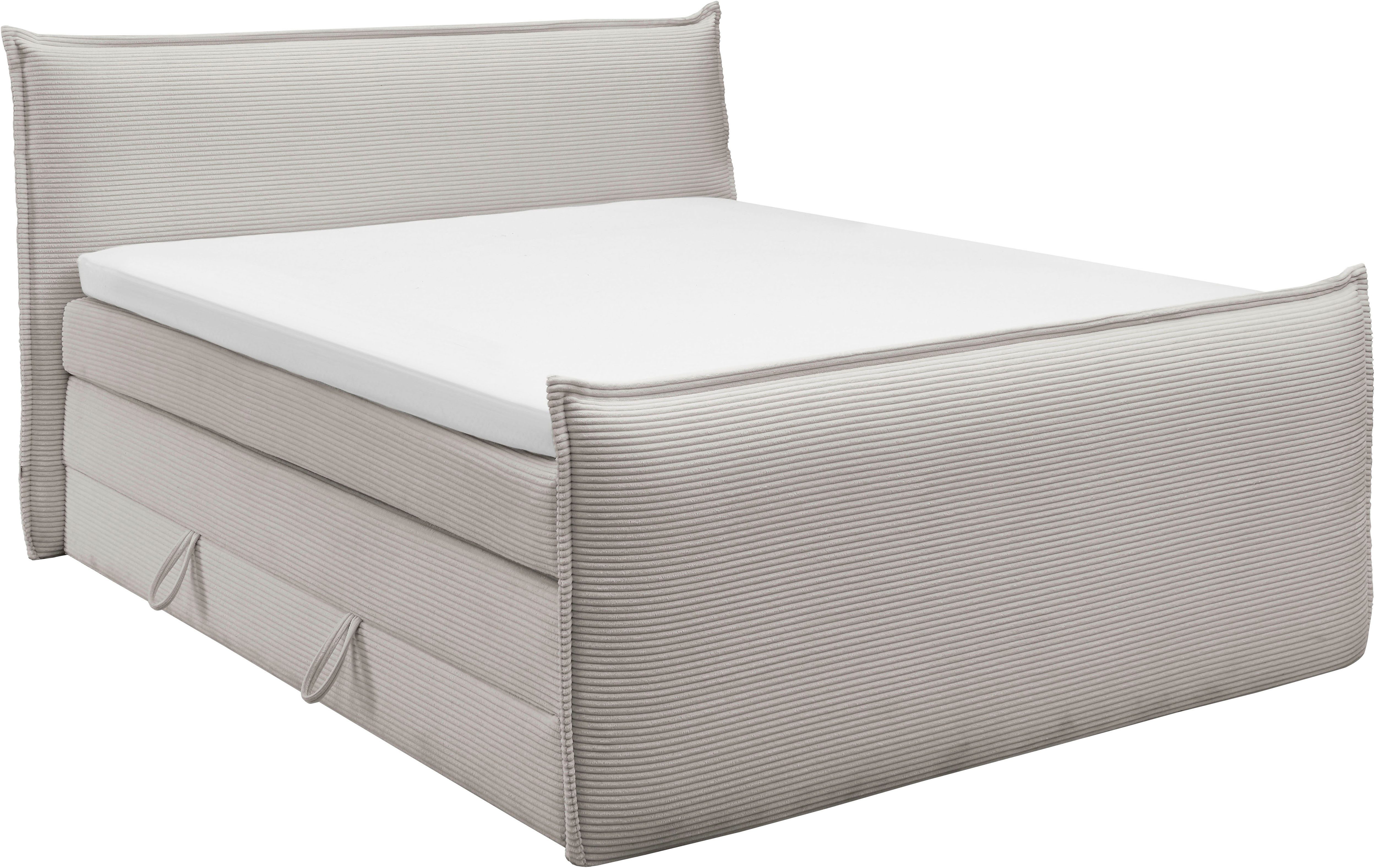 set one by Musterring Boxspring Florida in moderne cord bekleding, met bedlade, in 3 maten verkrijgbaar