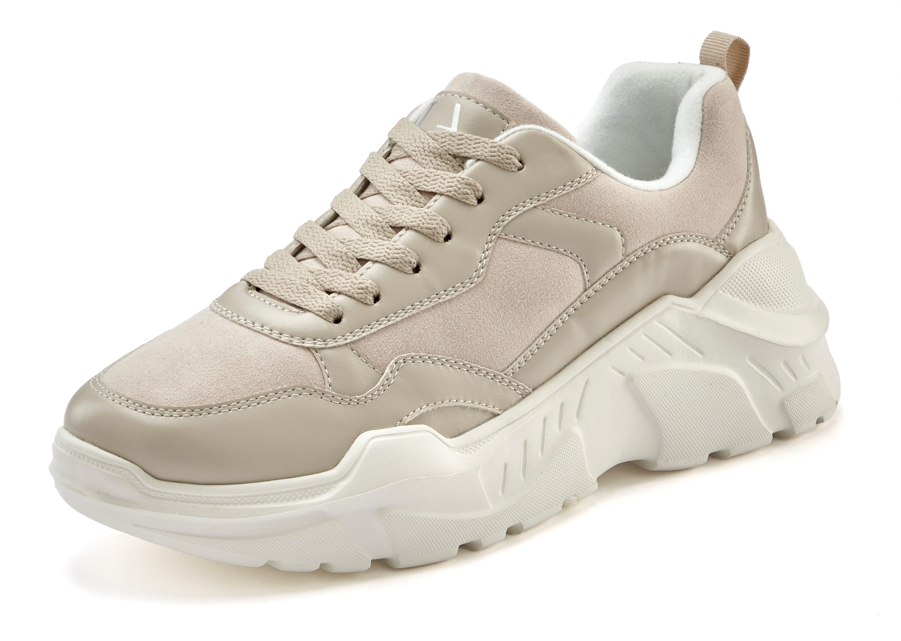 Lascana Sneakers Lage schoen, sportschoen, lichte chunky zool, zachte binnenzool VEGAN