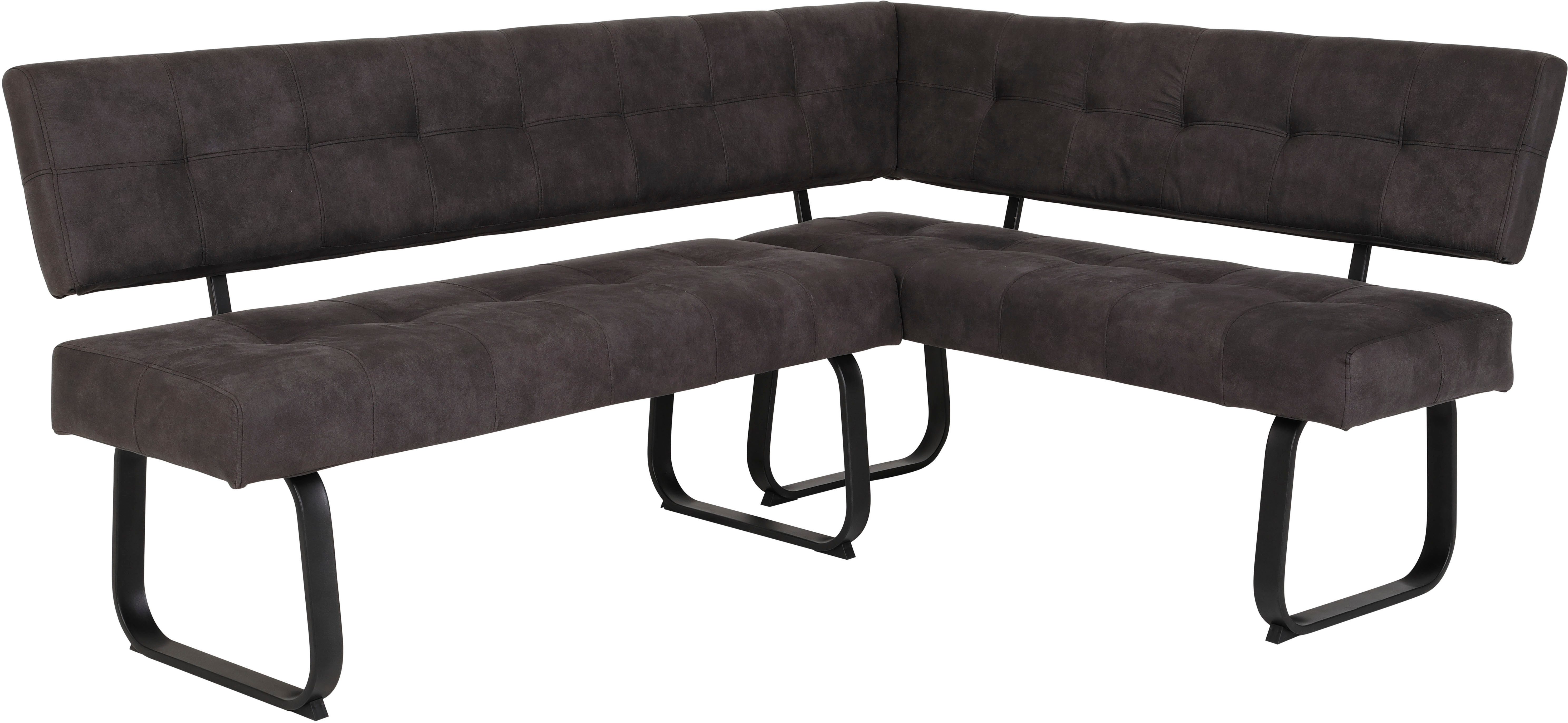 HELA Eethoek RUHR Kufentafel 140x90 cm, schommelstoel en bank met verenmand, comfortzit (4-delig)