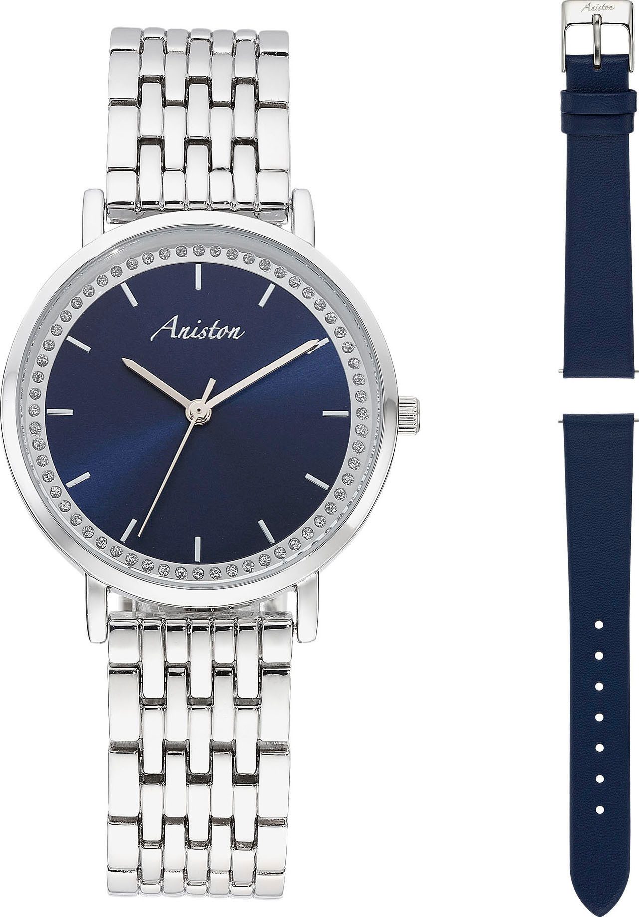 Aniston JEWELRY & WATCHES Kwartshorloge Horloge, dameshorloge, ideaal ook als cadeau, nieuwe collectie (set,...