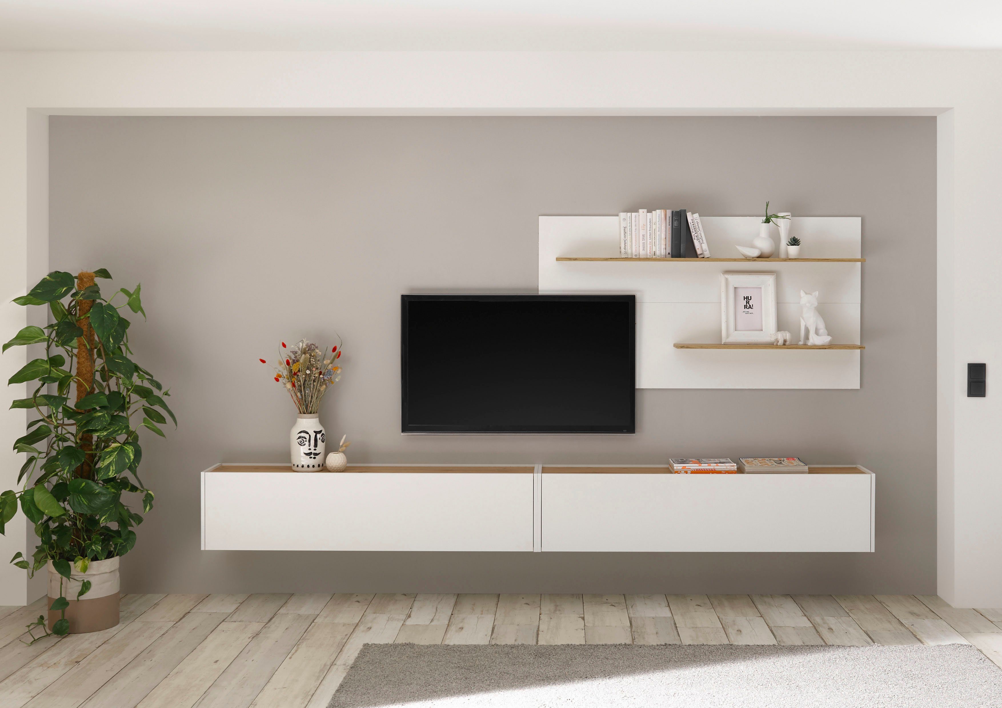 INOSIGN Wandmeubel City/Giron Breedte ca. 300 cm (set, 3-delig) tv-wandmeubels wit