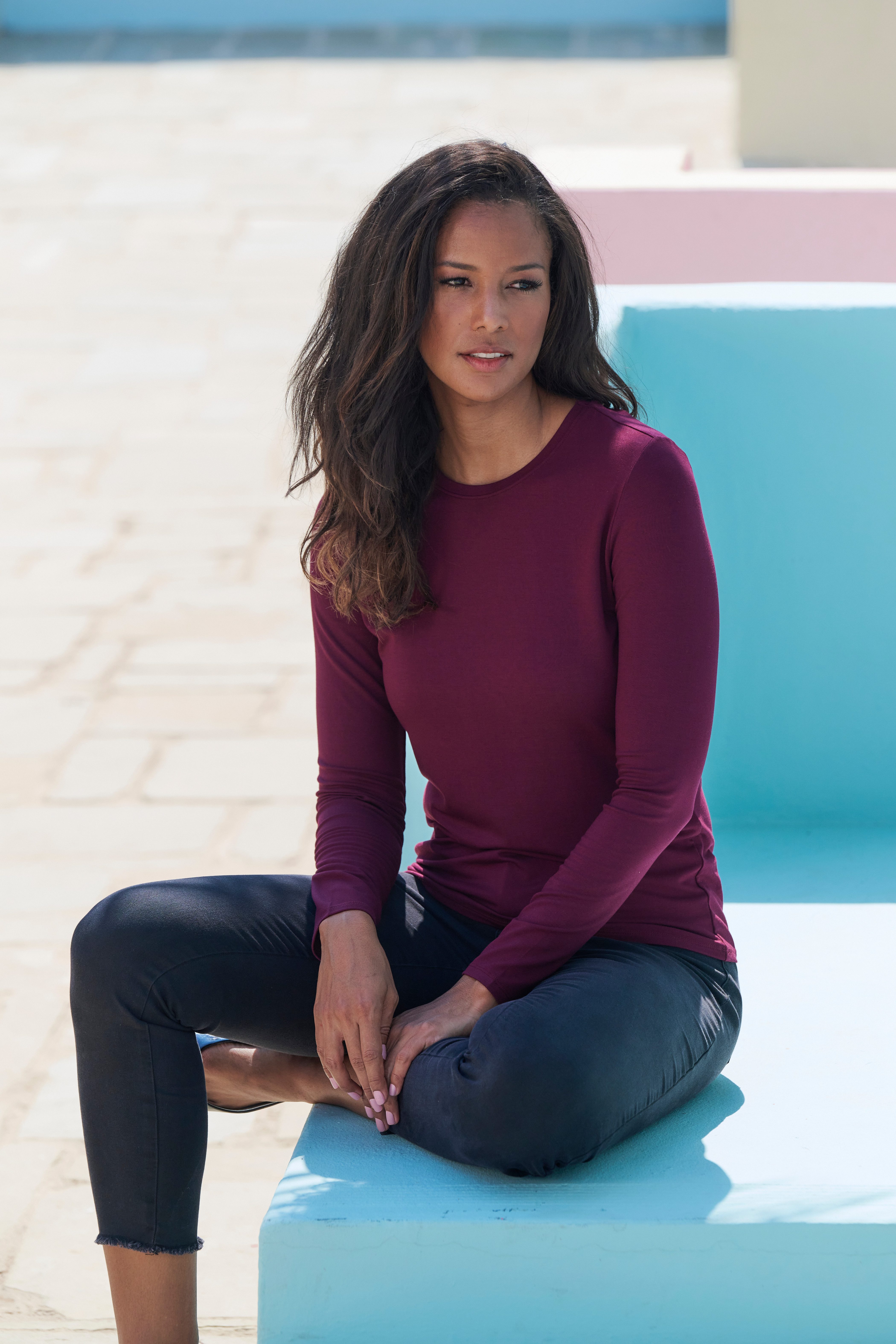 Lascana Shirt met lange mouwen Van zachte viscose-stretch van zachte viscosekwaliteit