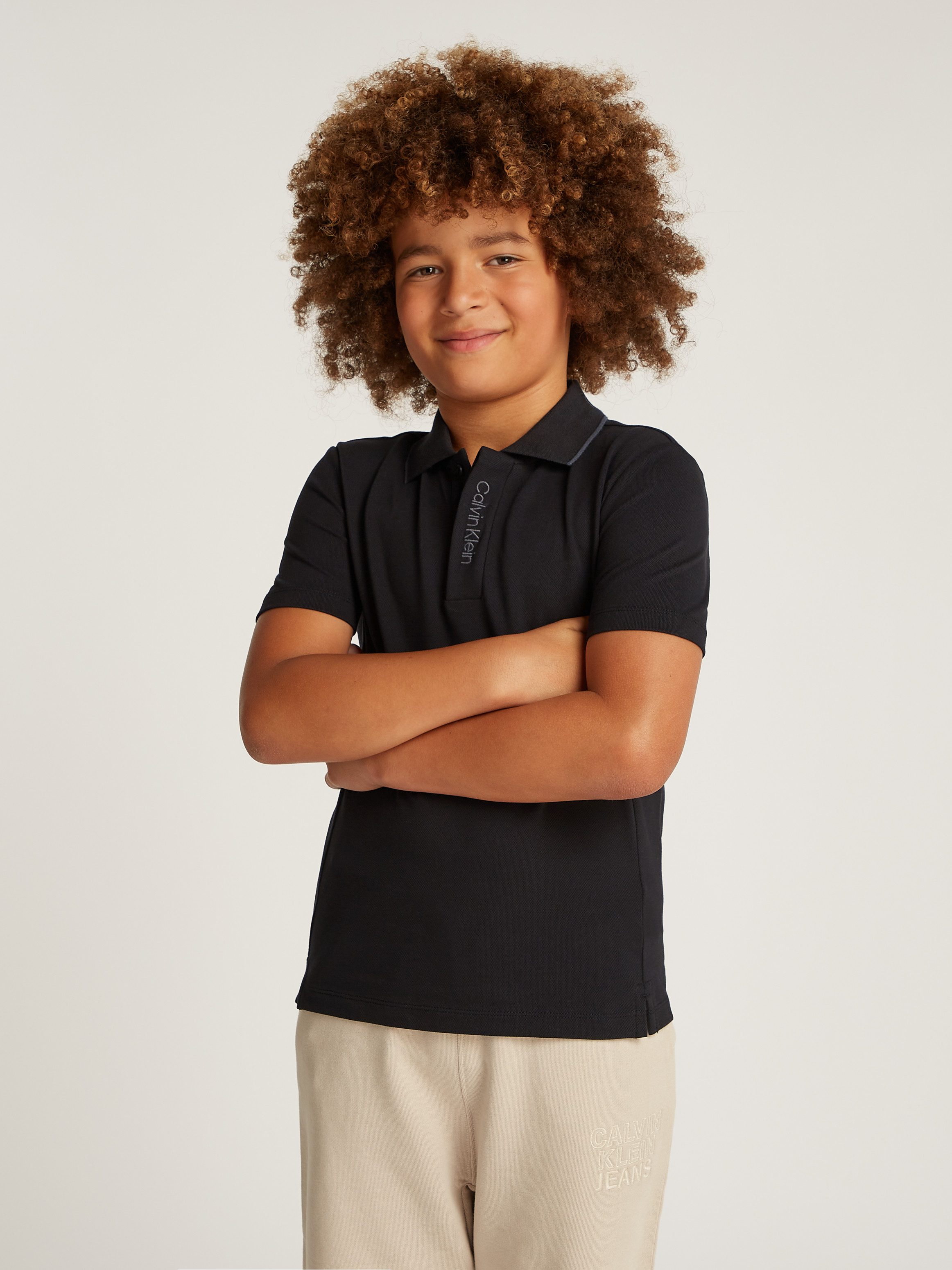 Calvin Klein Poloshirt EMBRO. CK LOGO PIQUE POLO voor kinderen tot 16 jaar met logo-opdruk