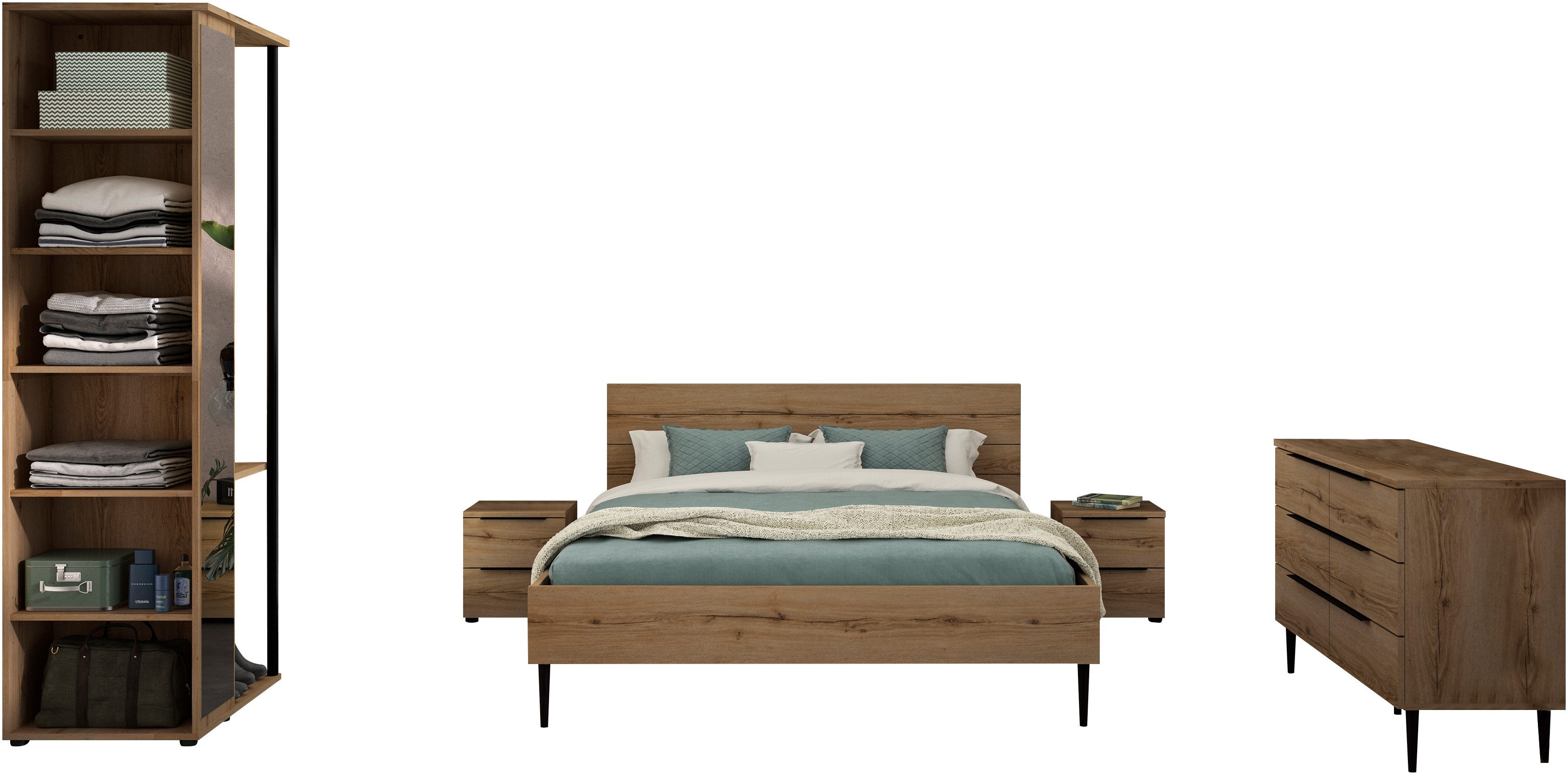Gami Slaapkamerserie Volledige kamer met functionele en praktische opbergmogelijkheden! complete slaapkamers beige