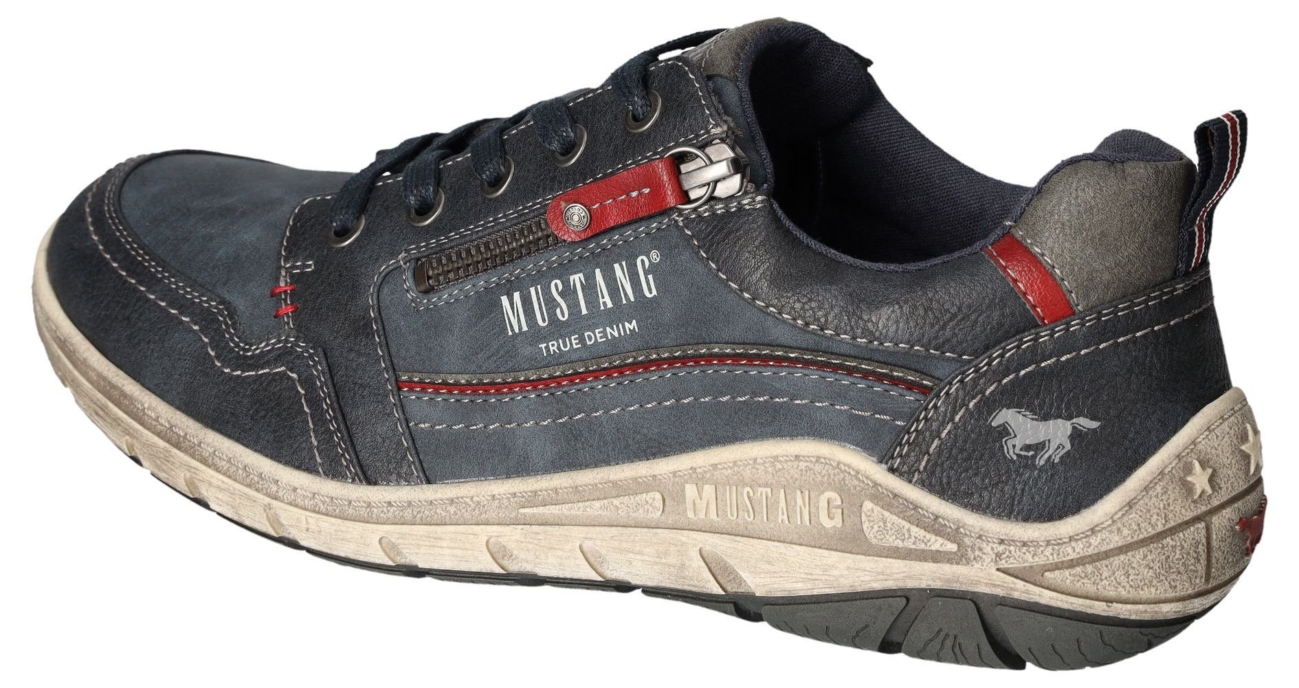 Mustang Shoes Sneakers , vrijetijdsschoen, lage schoen, veterschoen met zijrits