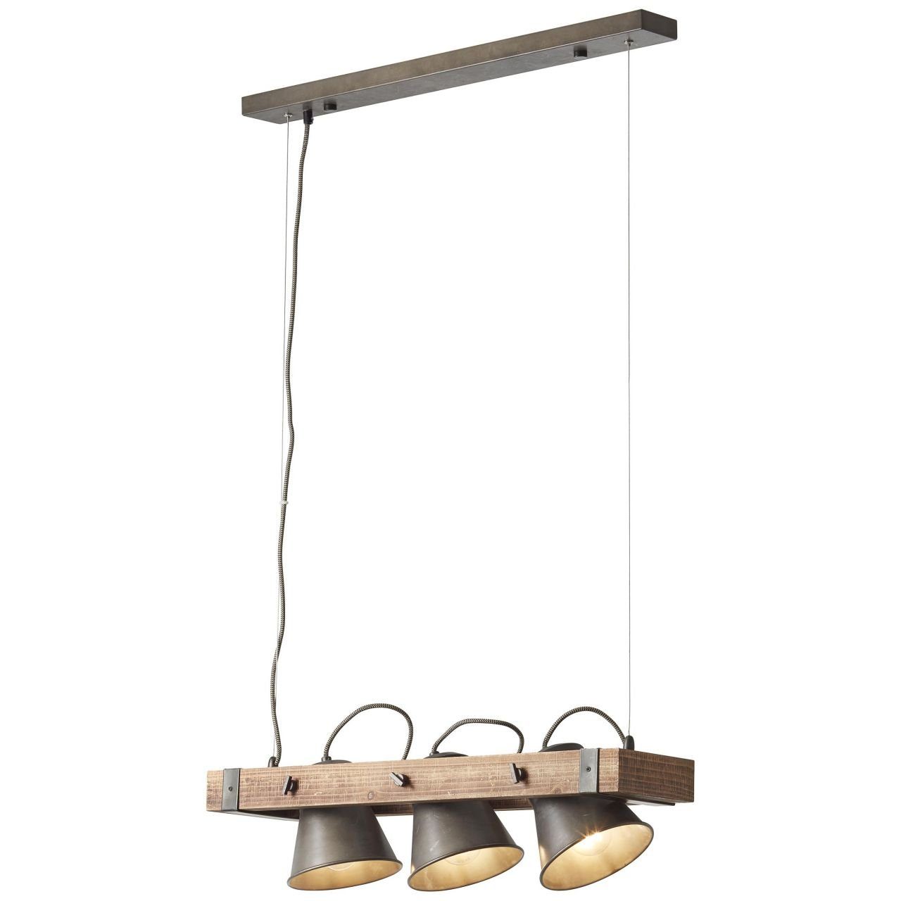 Brilliant Leuchten Hanglamp Decca Hanglamp 3 fittingen zwart staal (1 stuk)