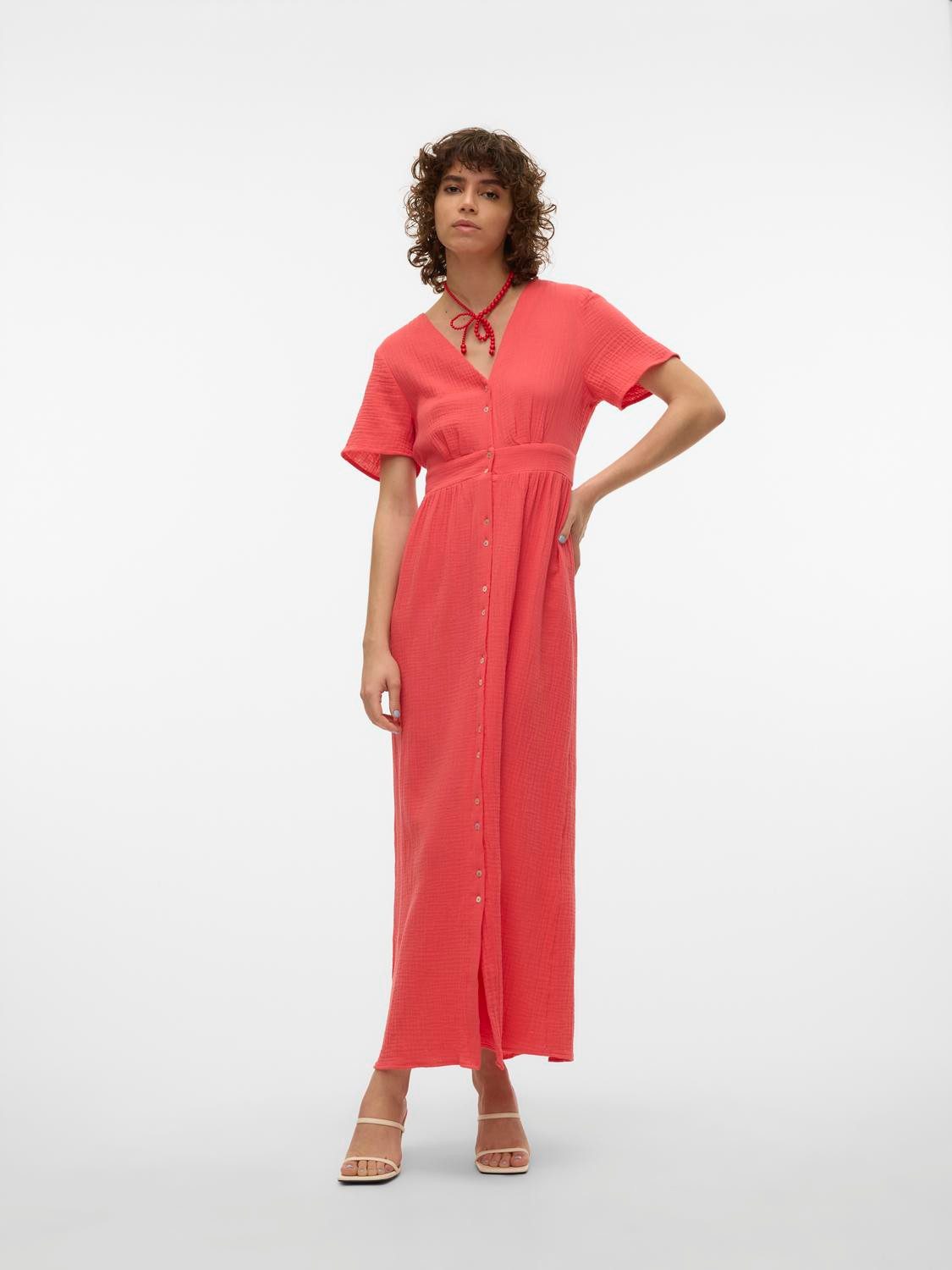 Vero Moda Maxi-jurk VMNATALI SS ANKLE DRESS WVN GA SPE