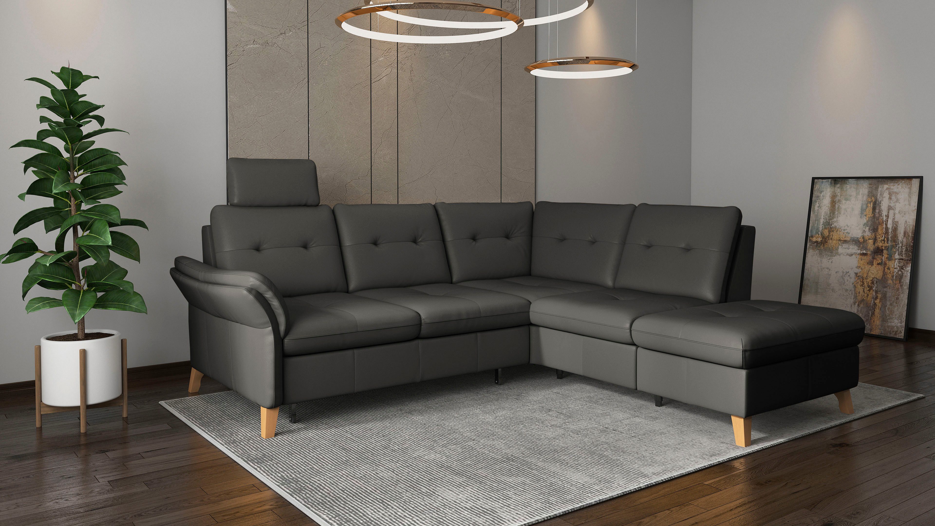 sit&more Hoekbank Göteborg inclusief zitdiepteverstelling, optioneel met bedfunctie & bedlade