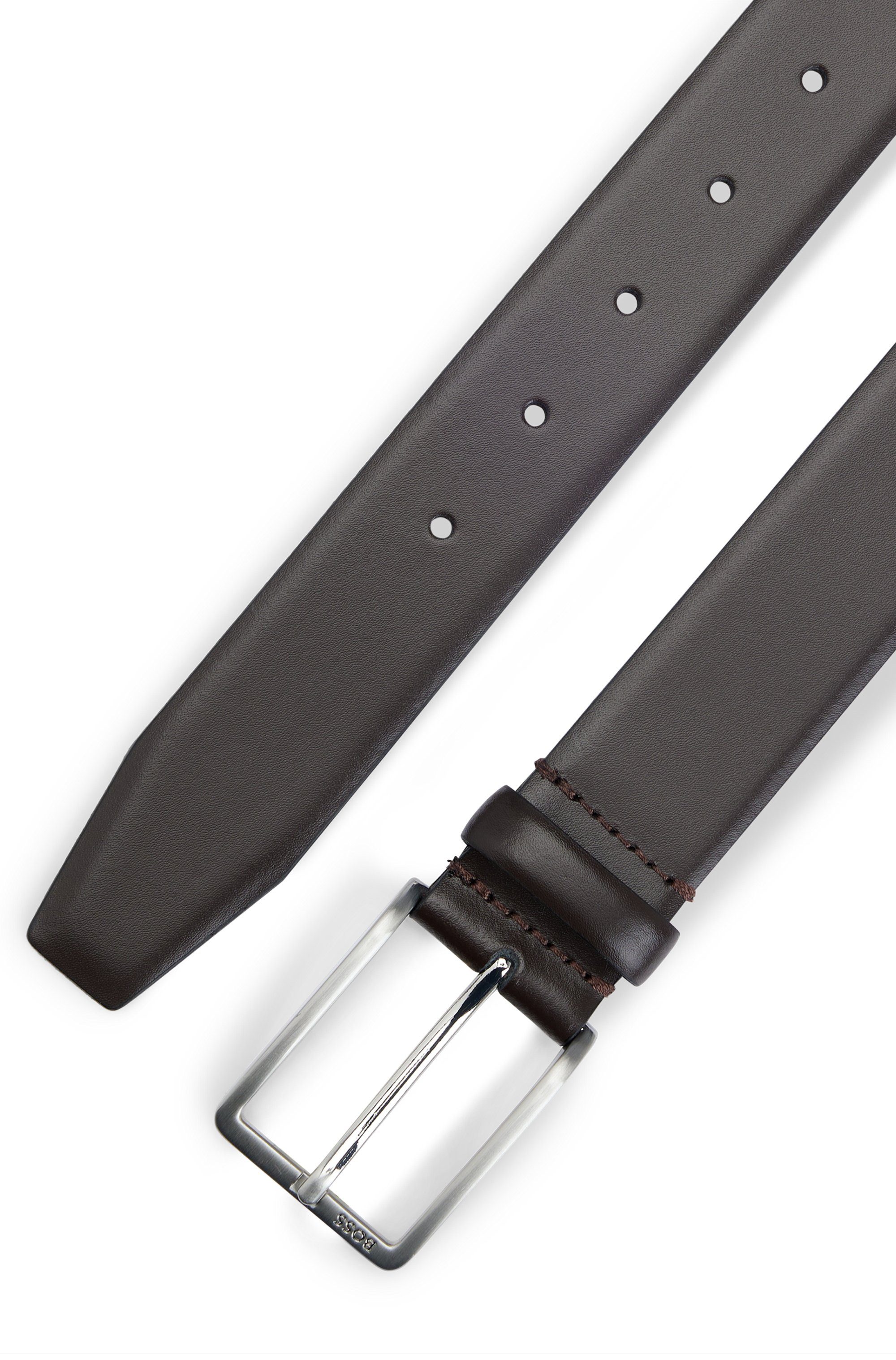 Boss Leren riem Erman-L_Sz35 met subtiele boss-reliëf op de sluiting