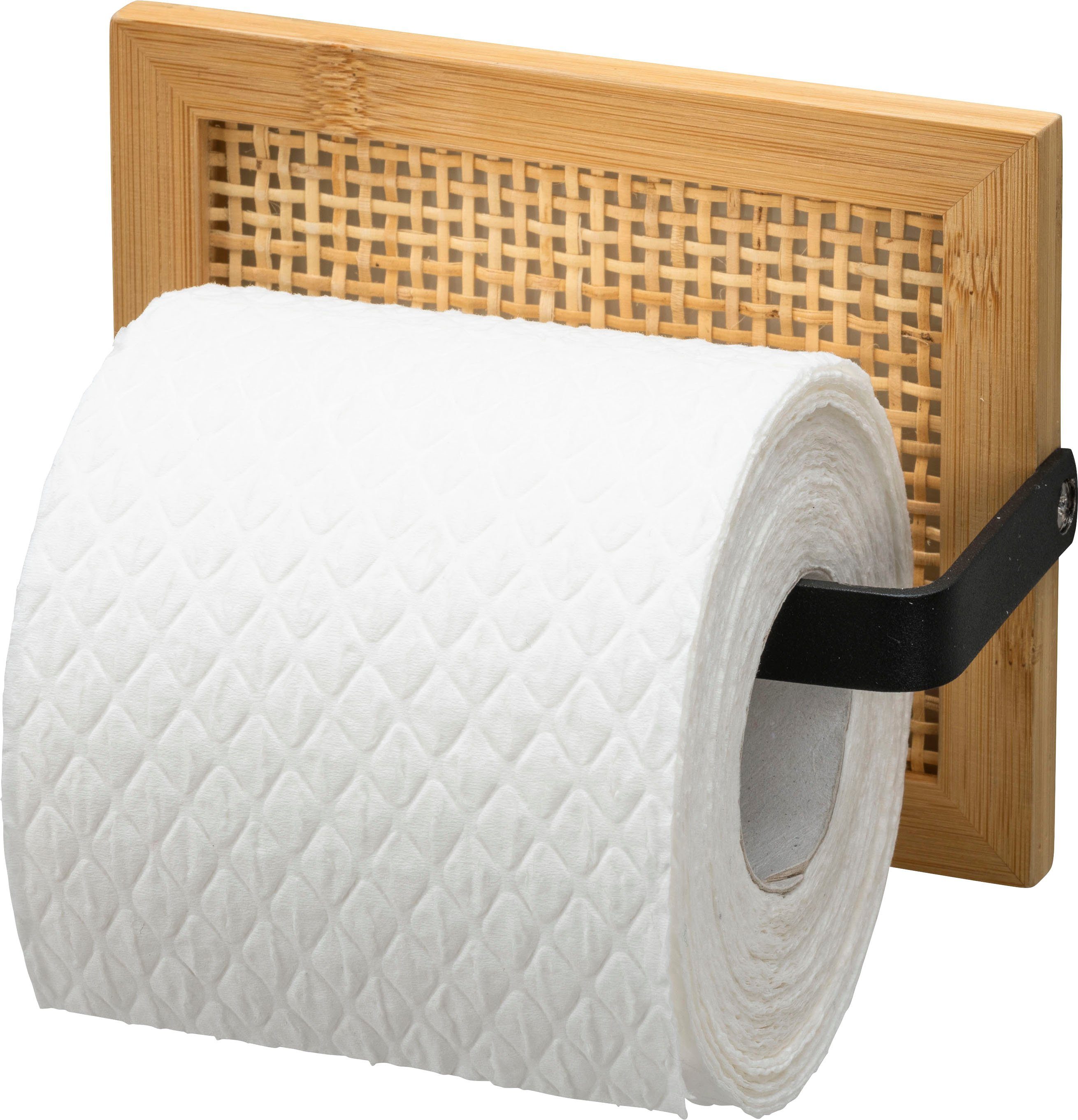WENKO Toiletrolhouder Allegre van bamboe en rotan