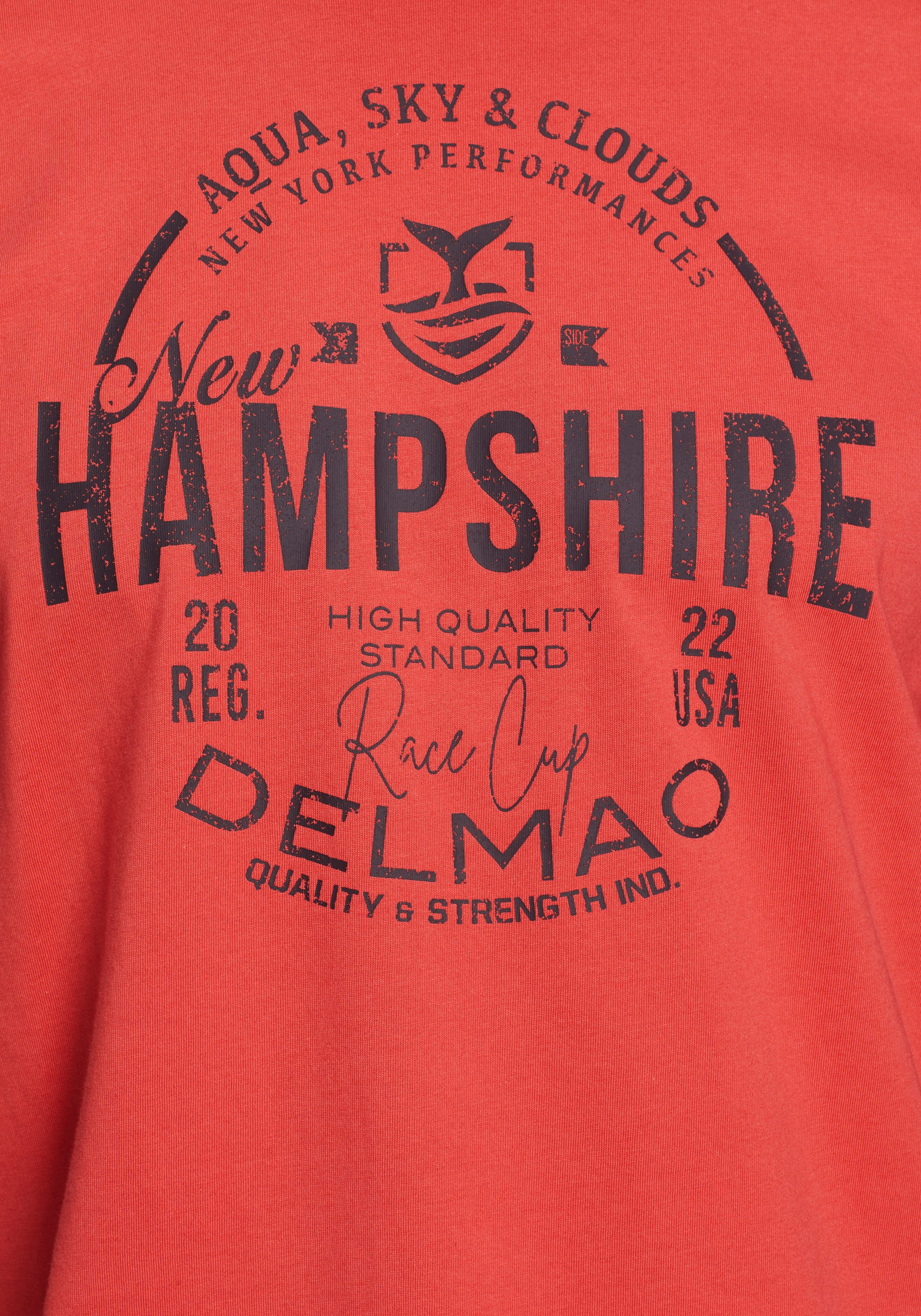 DELMAO T-shirt Korte mouw, losse pasvorm, met vrolijke print, van katoen