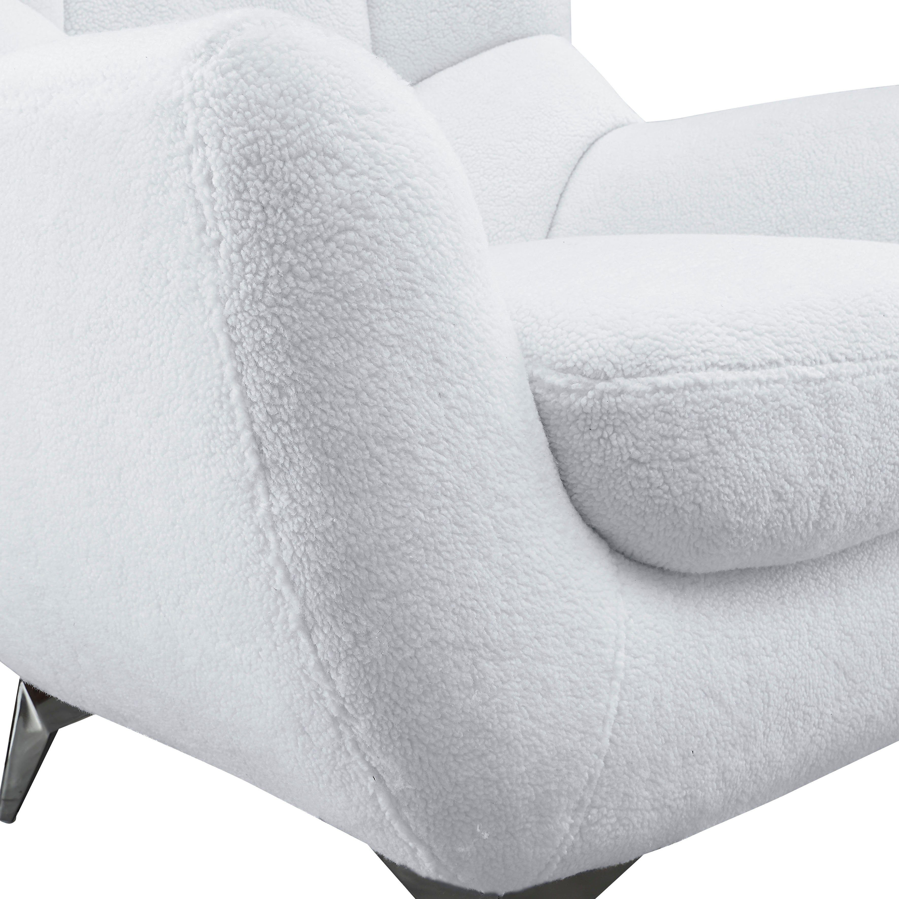 ATLANTIC home collection Fauteuil Shawn met binnenvering, trendy bekleding met teddy-look