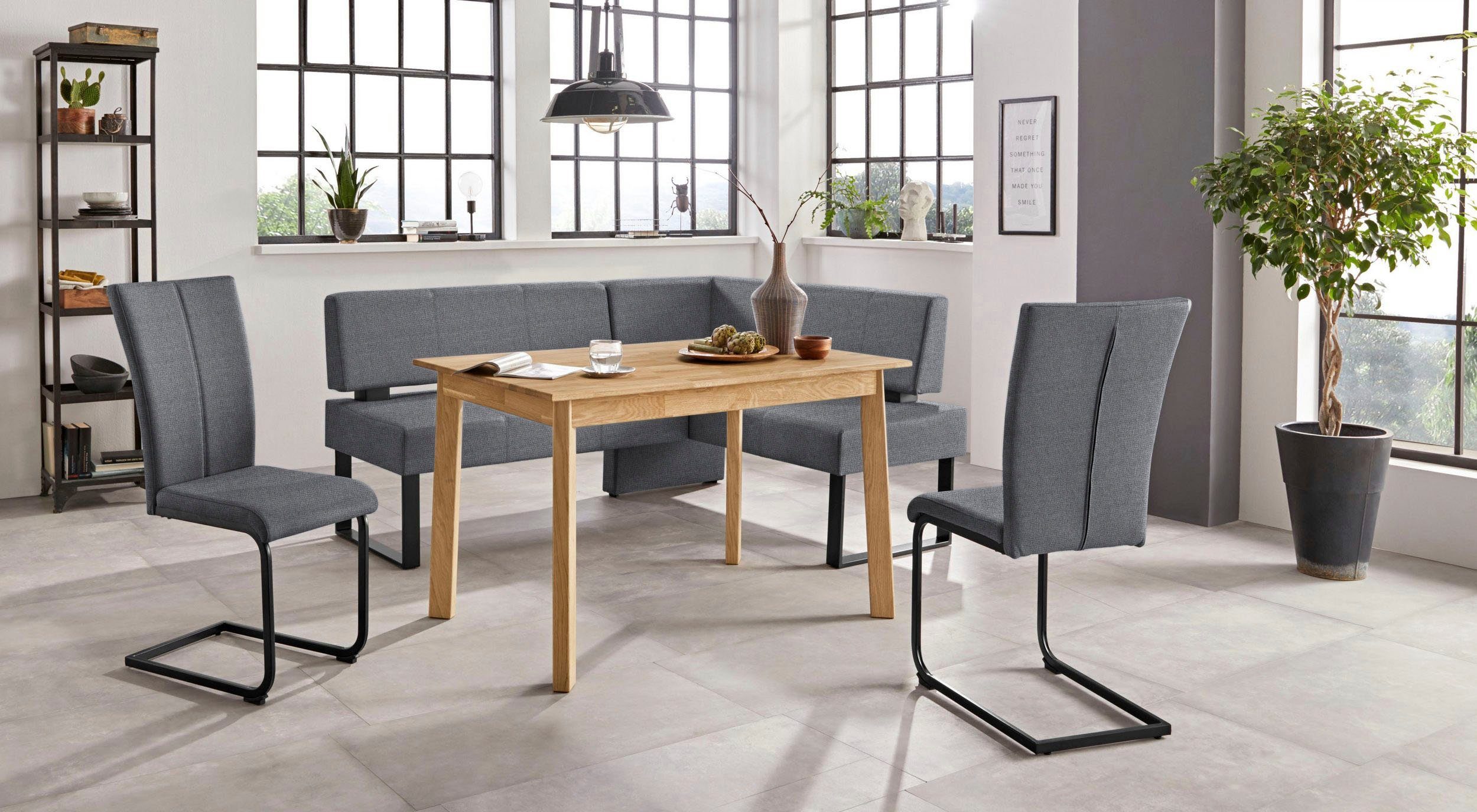 Home affaire Hoekbank Oliver met metalen frame, keukenbank verschillende hoezen cord eetkamerbank ottos choice