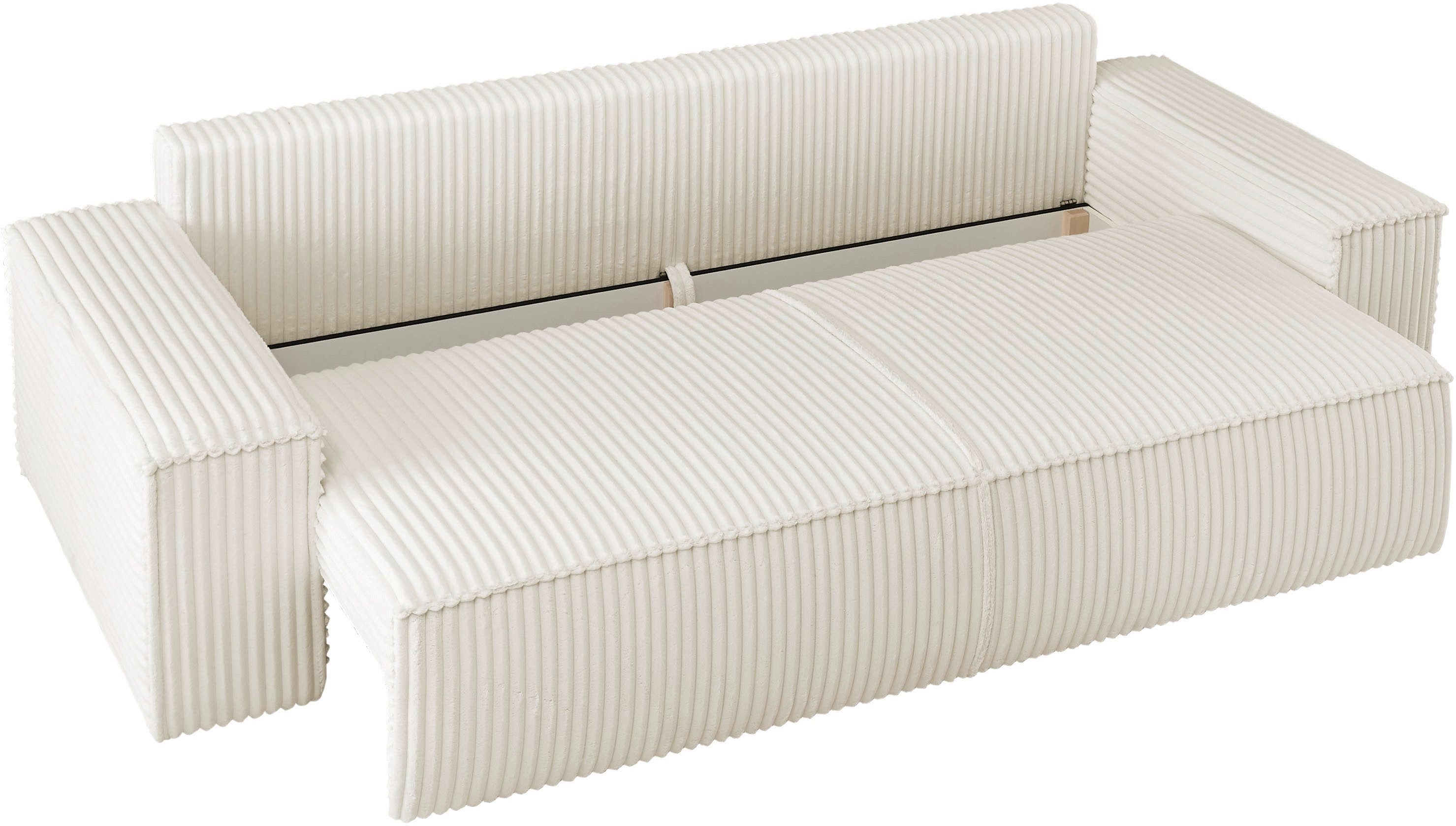 andas 3-zitsbank FINNLEY slaapbank 257 cm, slaapfunctie met bedlade (200/136cm)