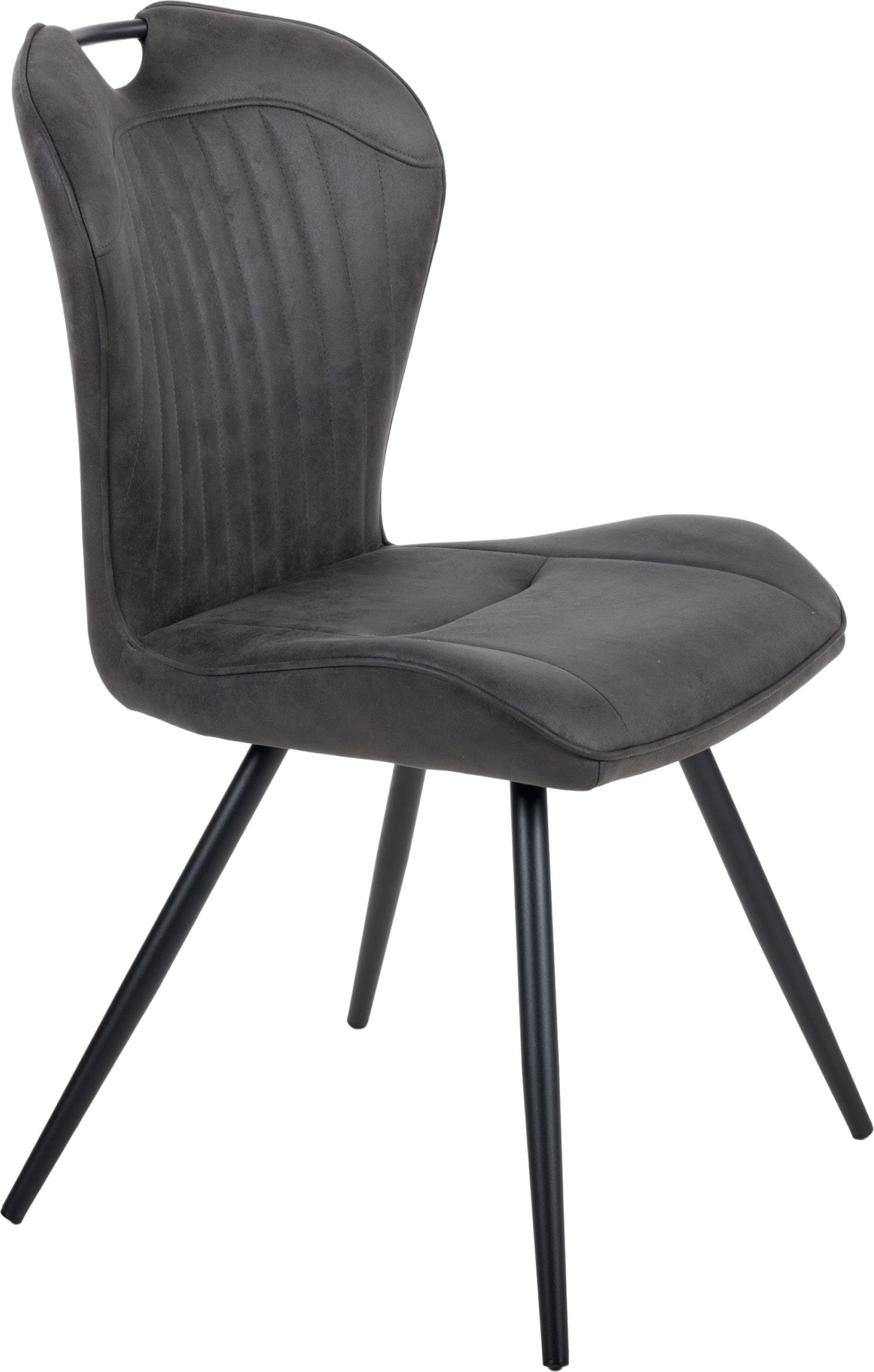 Duo Collection Eetkamerstoel Zoe eetkamerstoel, set van 4 robuuste stof- of microvezelbekleding, met handgreep (set, 4 stuks)