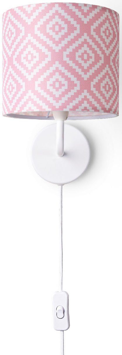Paco Home Wandlamp Luca Stella Wandlamp vintage E14 woonkamer lampenkap retro modern textiel