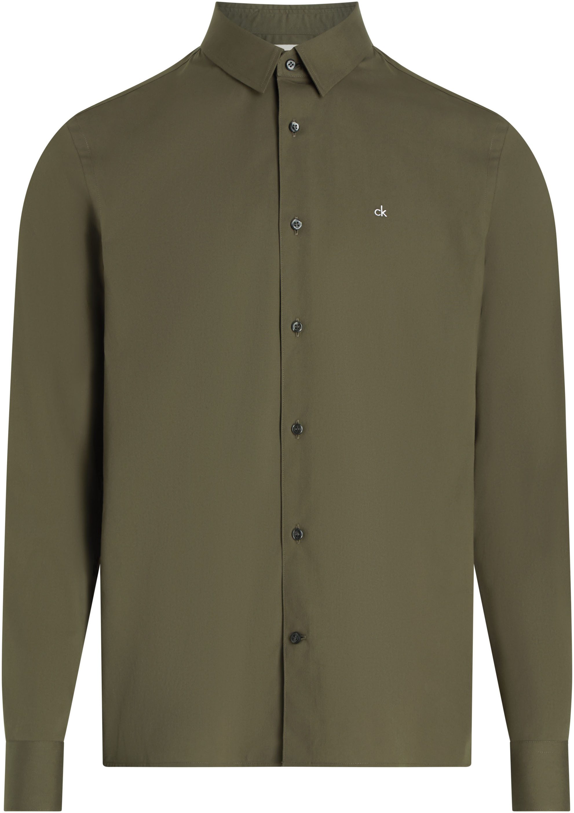 Calvin Klein Businessoverhemd STRETCH POPLIN SLIM SHIRT met calvin klein-logo op de borst