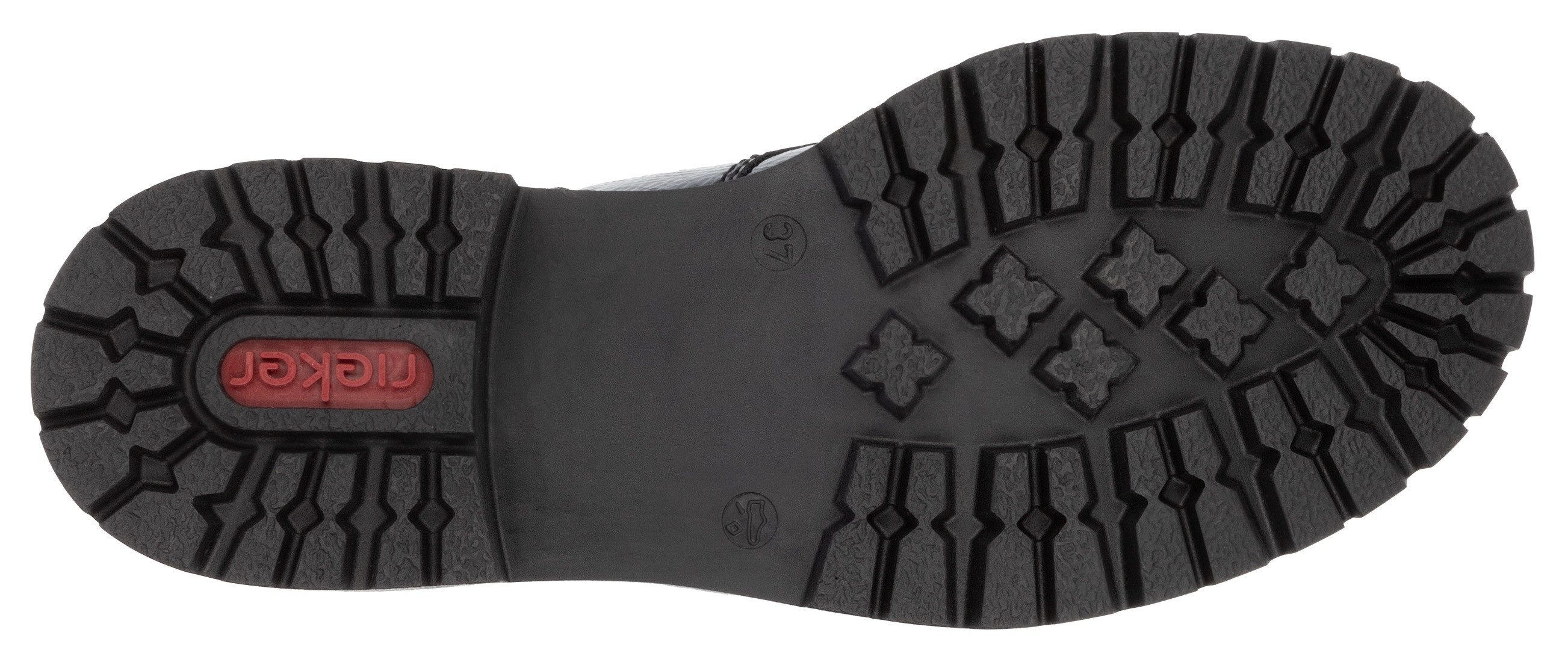 Rieker Veterschoenen enkellaars, hakken, met textielinzet aan de schacht