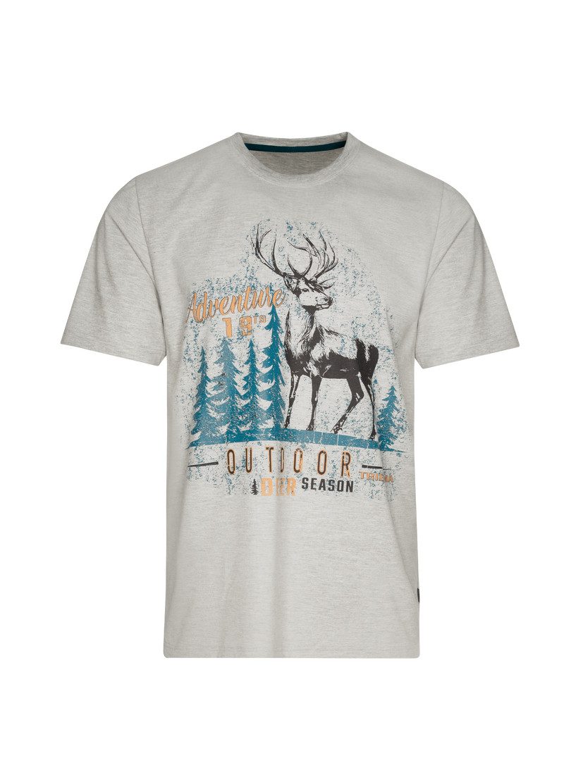 Trigema T-shirt TRIGEMA T-shirt met grote hert-print (1-delig)
