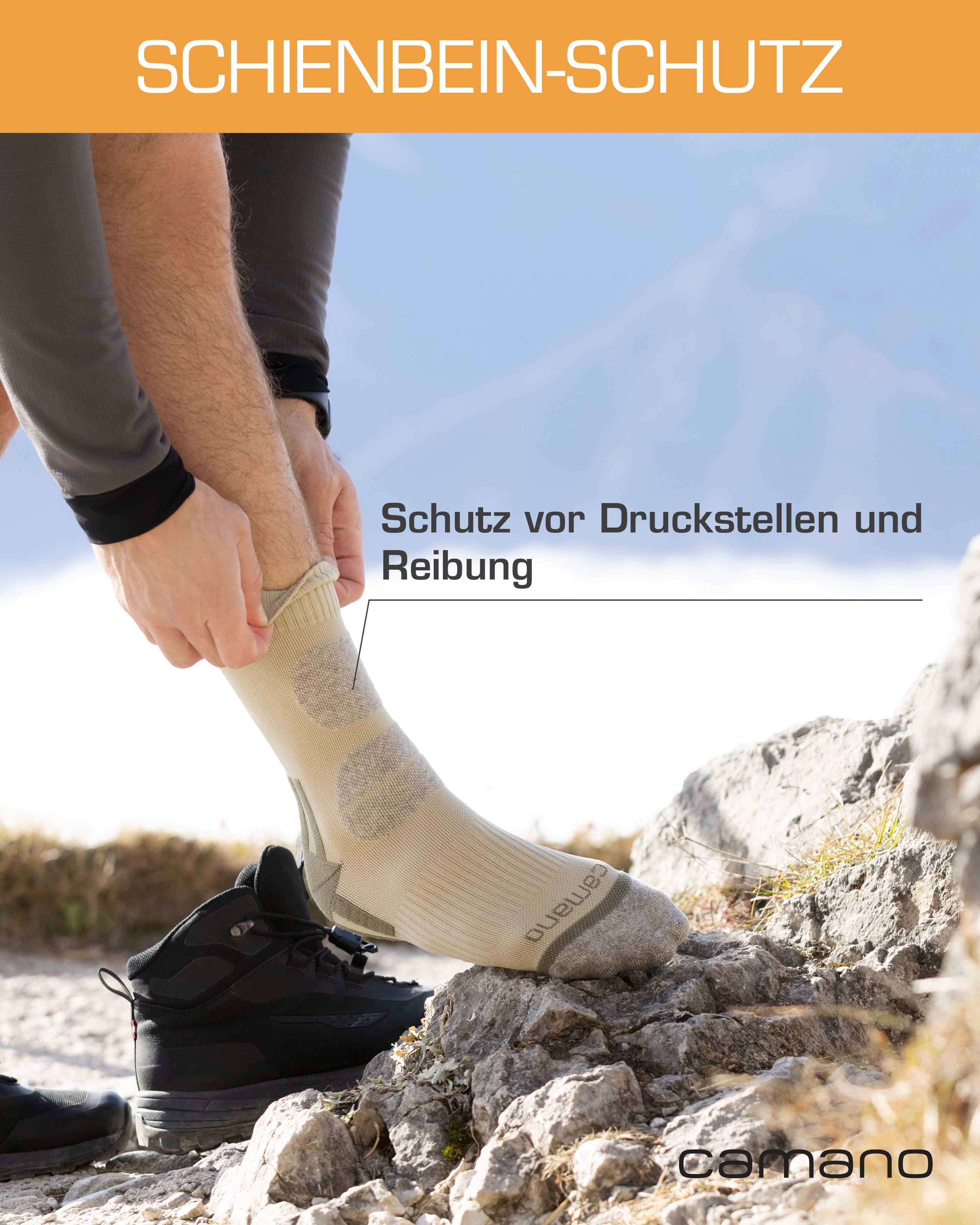 Camano Wandelsokken Functionele sokken, enkelsteun anatomische pasvorm, voetboogsteun (4 paar)