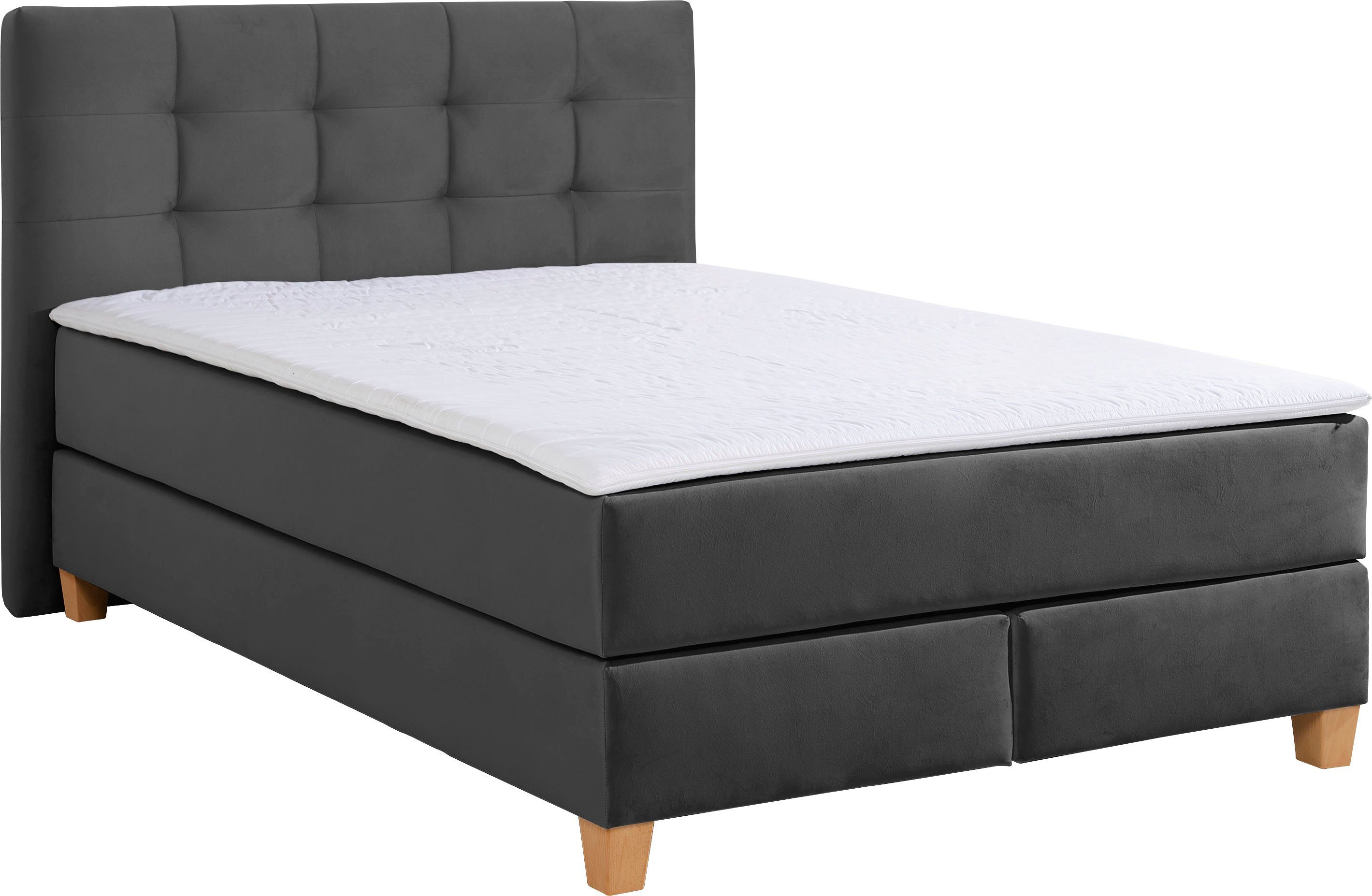 Home affaire Boxspring Moulay incl. topmatras, in extra lang 220 cm, 3 hardheden, ook in h4