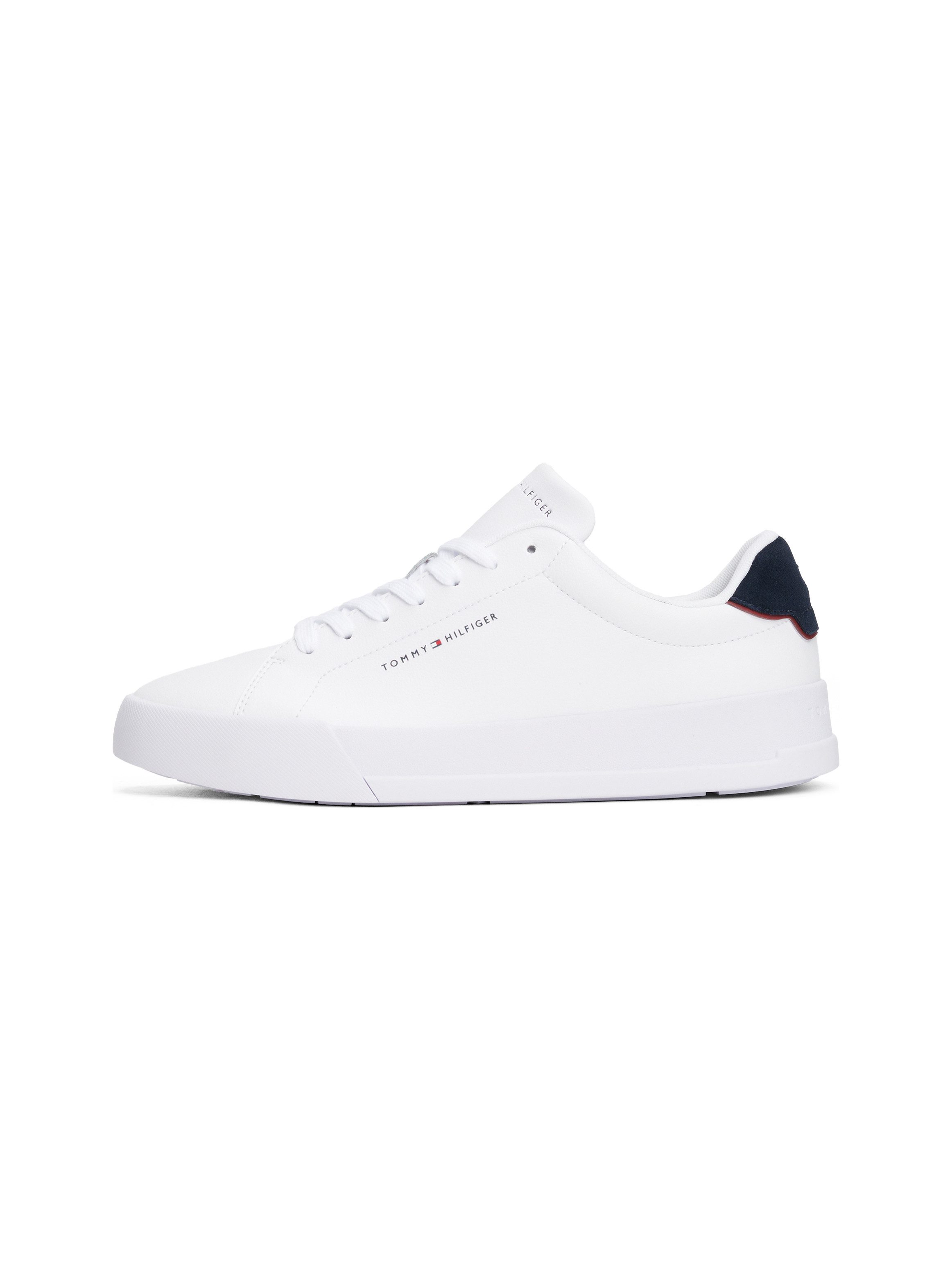 Tommy Hilfiger Sneakers TH COURT LTH DETAIL ESS , vrijetijdsschoen, lage schoen, veterschoen met zijlijk logo-opdruk