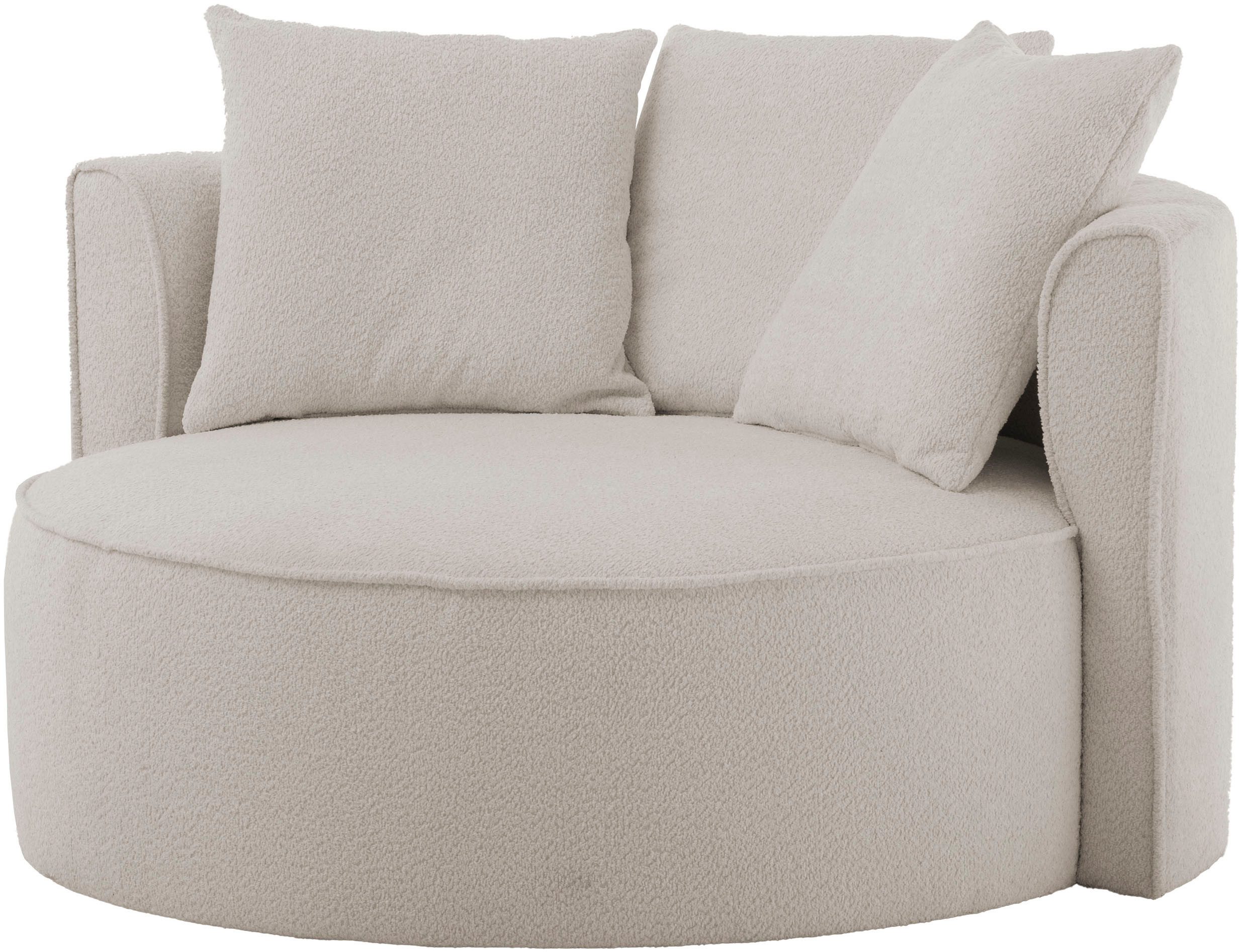 LeGer Home by Lena Gercke XXL-fauteuil Isalie, leesstoel, loveseat, inclusief sierkussens trendy stoffen, met 3 sierkussens, grote zitvlak, poef optioneel