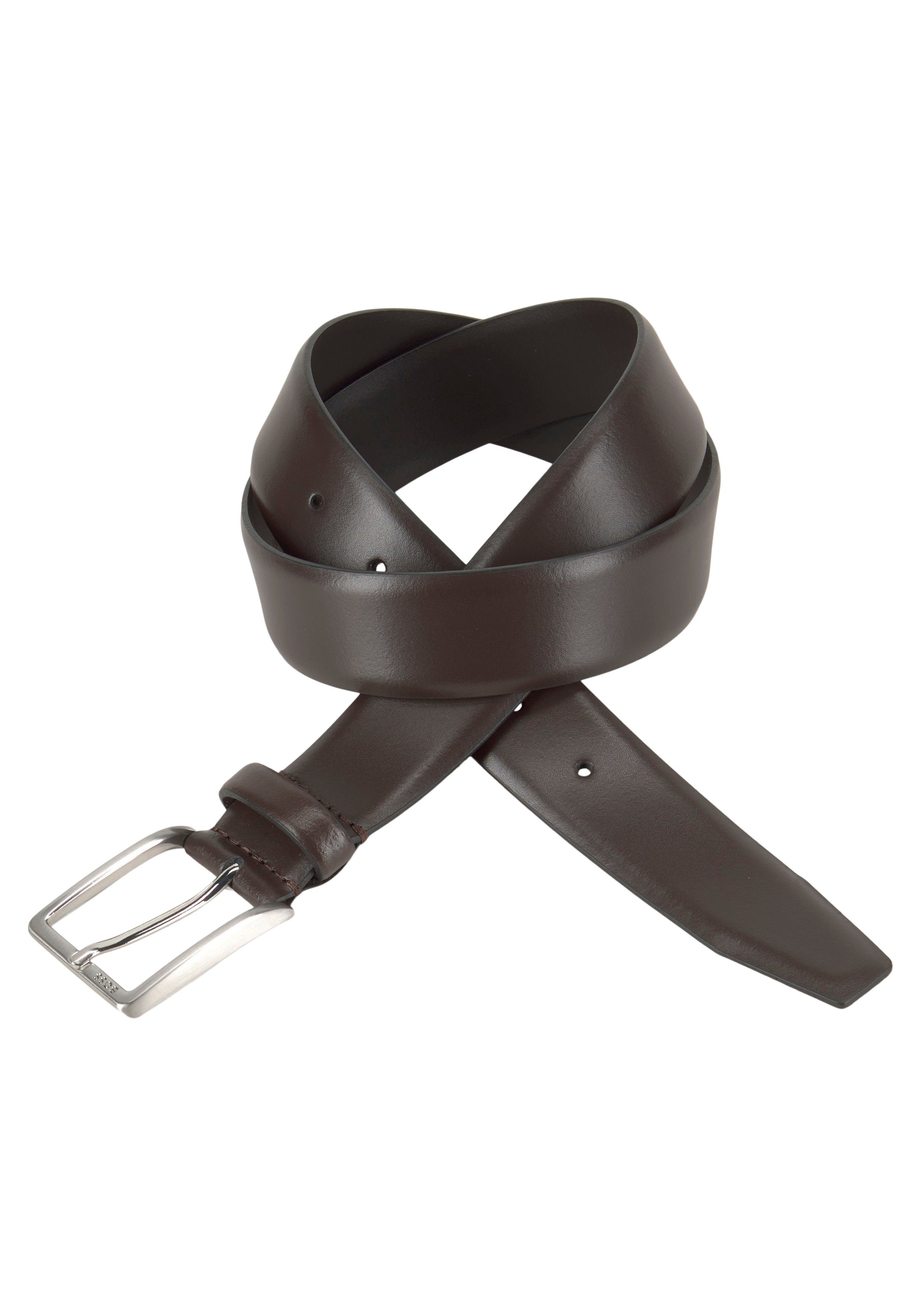 Boss Leren riem Erman-L_Sz35 met subtiele boss-reliëf op de sluiting