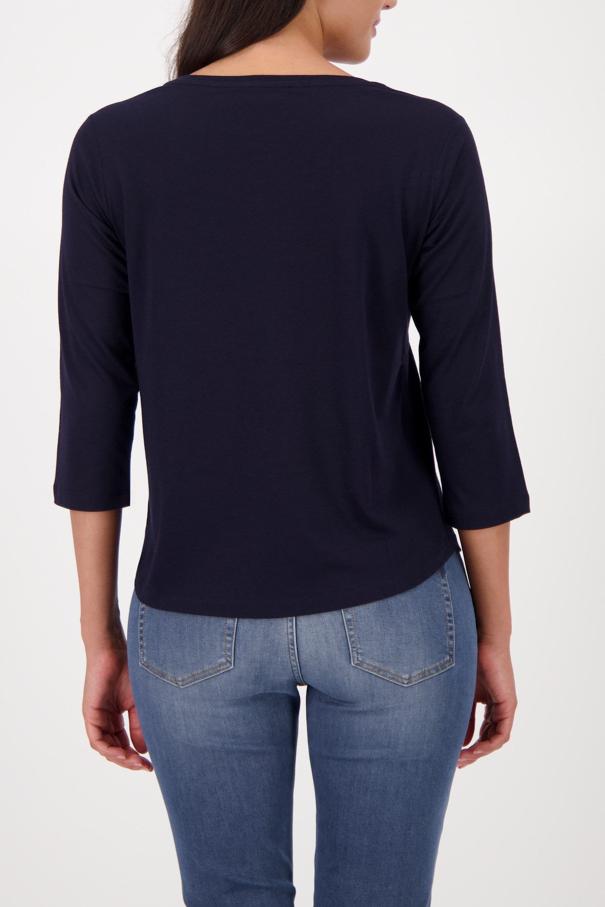 Monari Shirt met 3/4 mouwen Shirt print + sieraden Regular fit met ronde hals