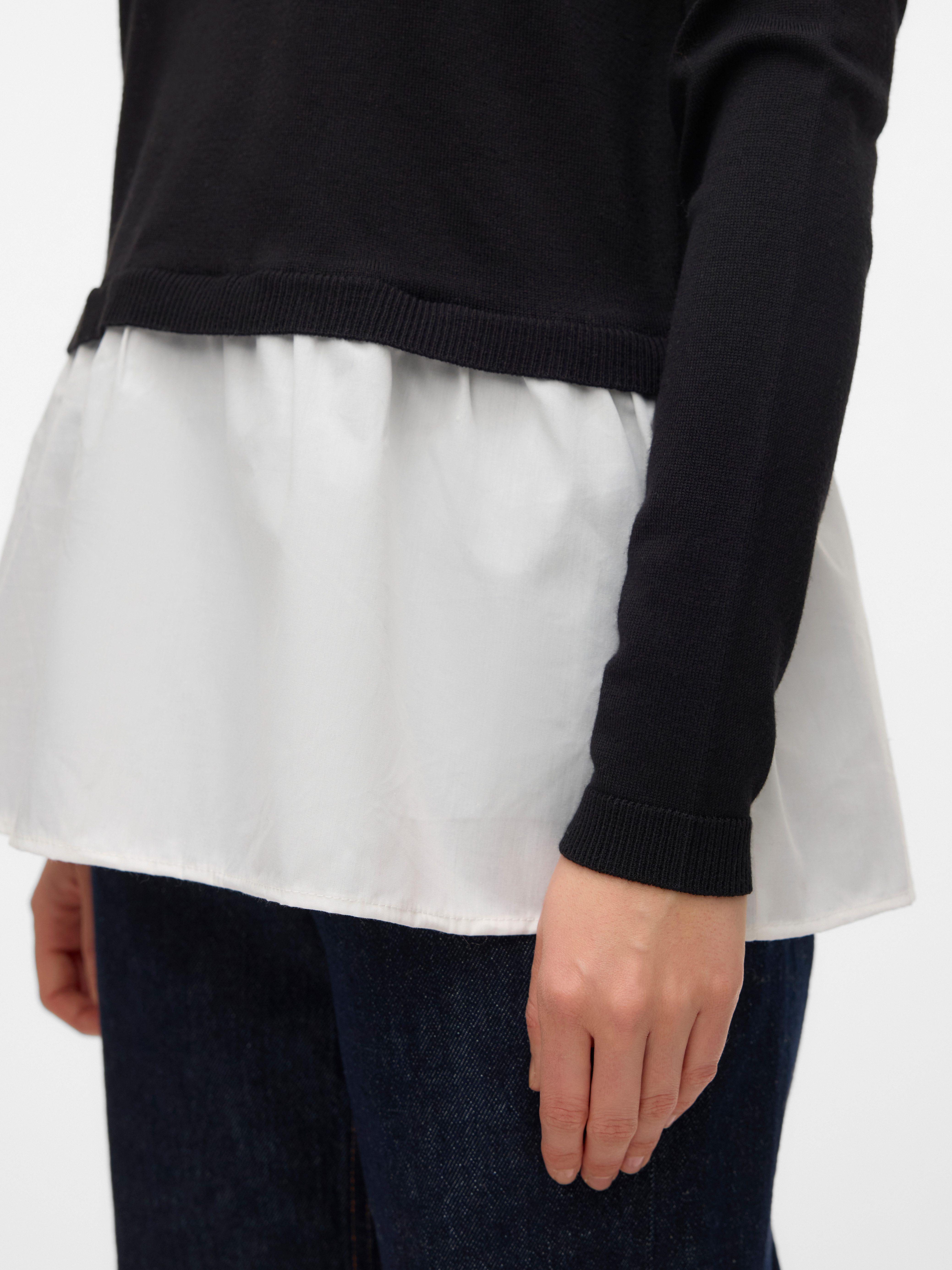 Vero Moda Trui met ronde hals VMJOSE LS O-NECK WVN MIX PULLOVER GA BOO