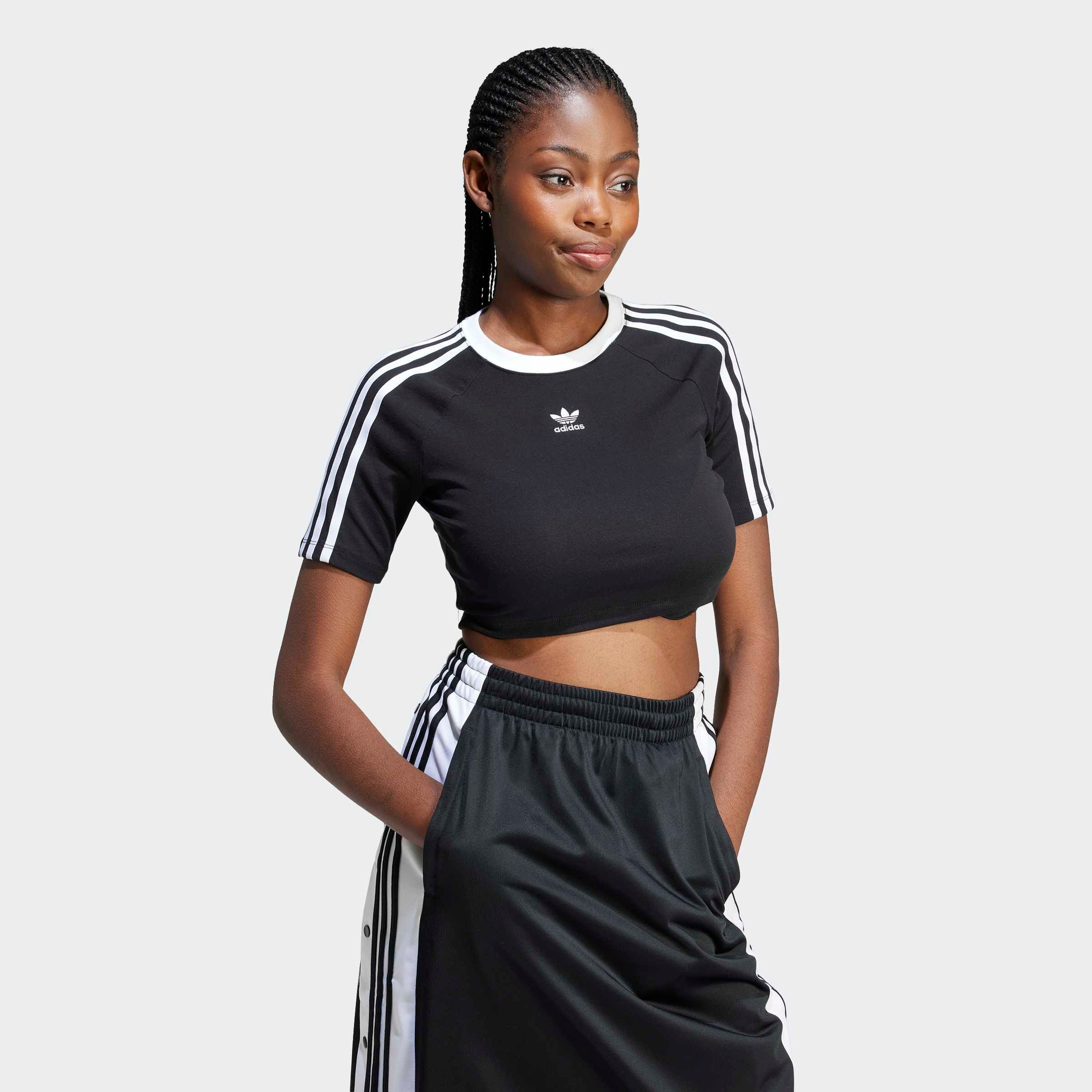 adidas Originals T-shirt 3 S BABY TEE Cropped drie-strepen shirt