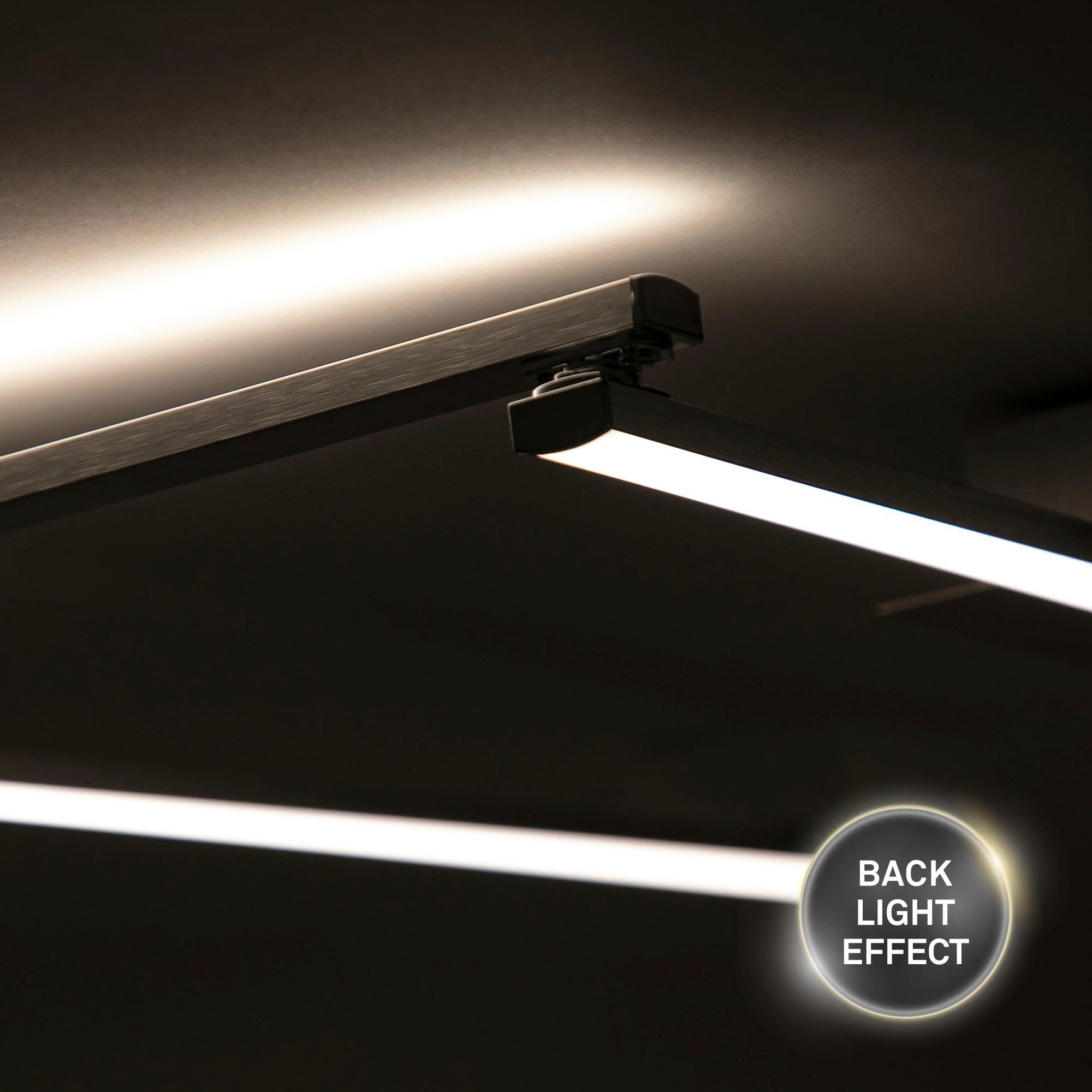 Briloner Leuchten Led-plafondlamp 3501018 STAFF Plafondlamp, 227,2x12x5 cm, aluminium-chroom, 24W, woonkamer, slaapkamer