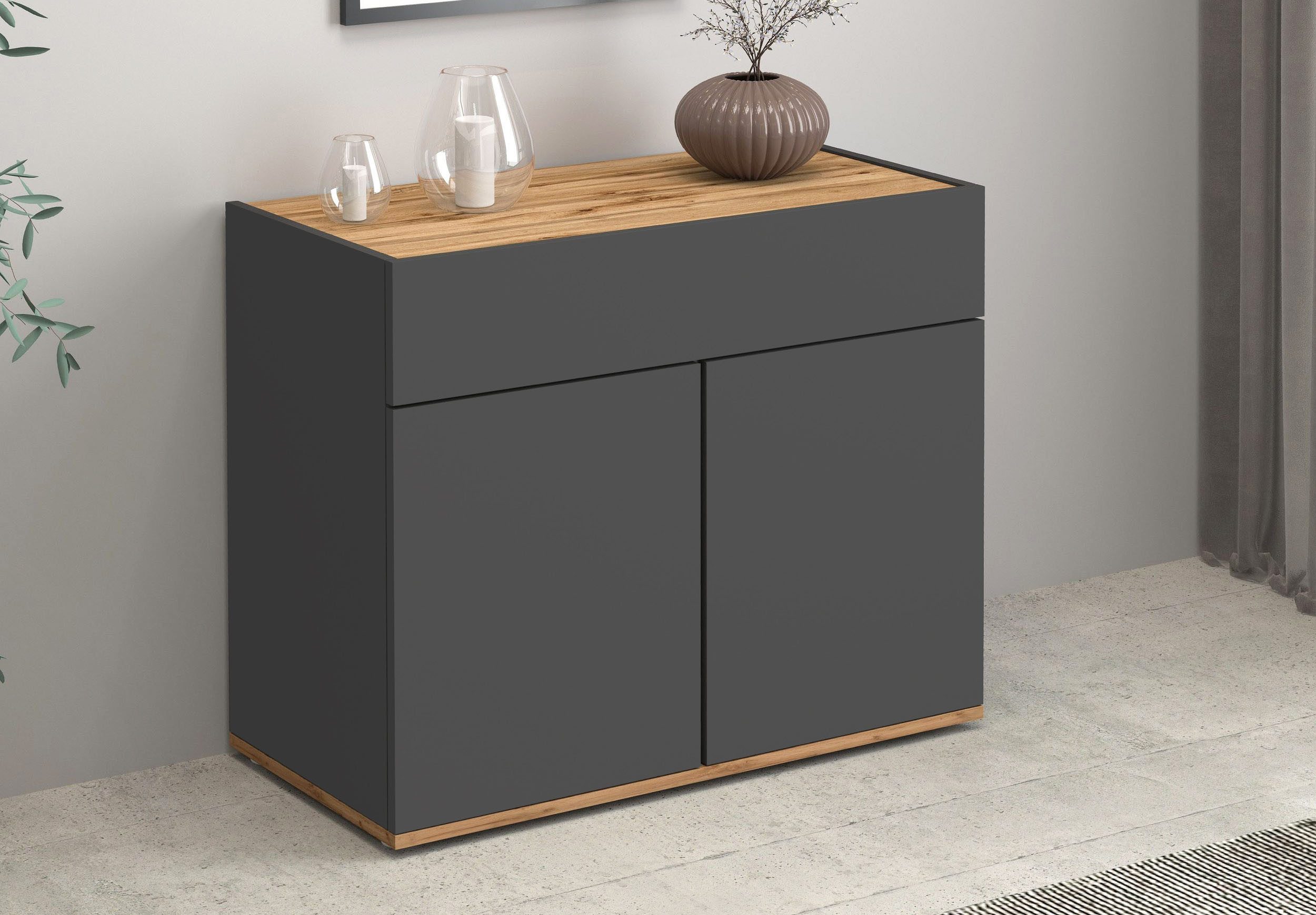 INOSIGN Dressoir Garda, Ladekast, Kast, Buffet 2 deuren, 1 lade, greeploos breedte 80,9 cm