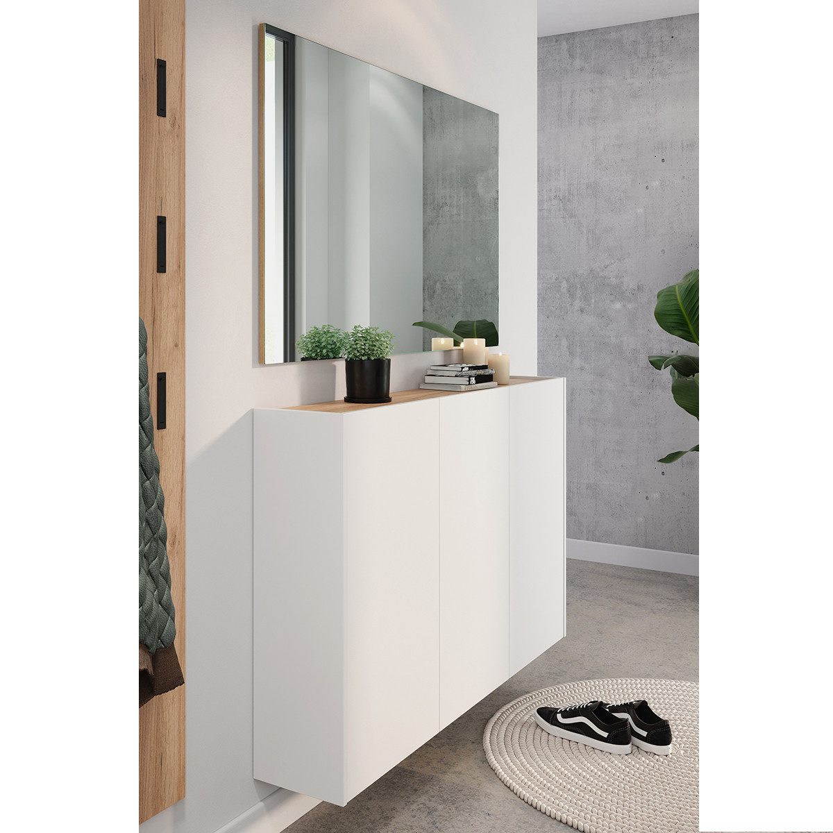 GERMANIA Halmeubelset GW-Libbiano Garderobe-set bestaande uit multifunctionele kast en spiegel (2-delig)