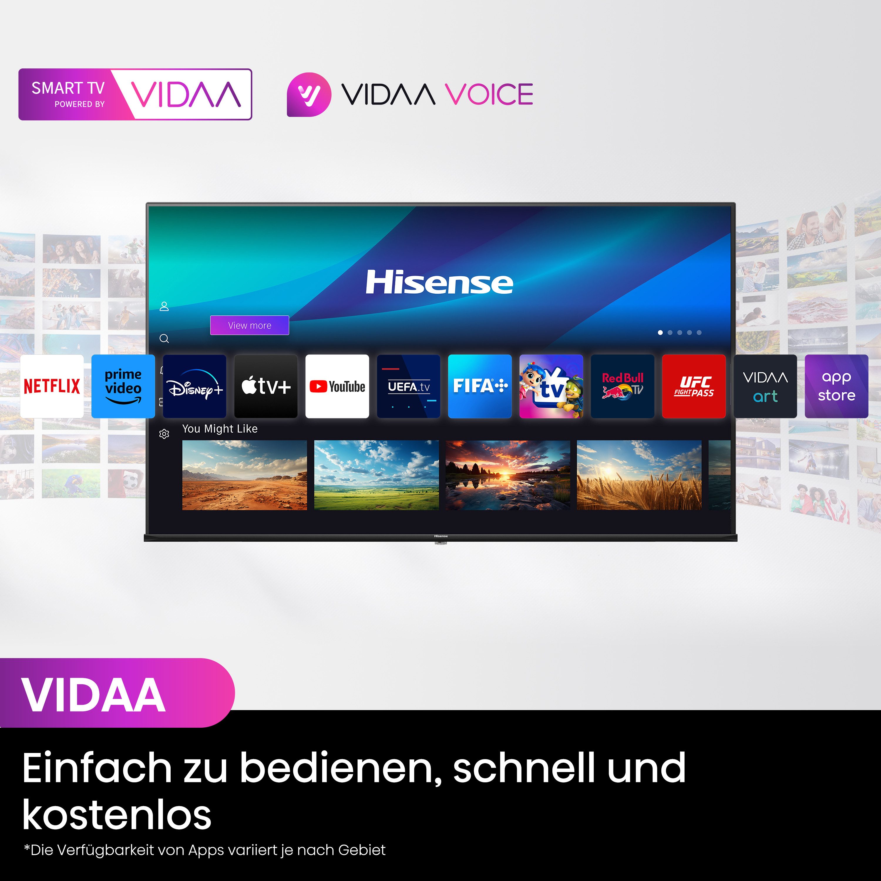 Hisense QLED-TV 85E77NQ, 215 cm / 85", 4K Ultra HD, Smart TV, 4k uhd, qled