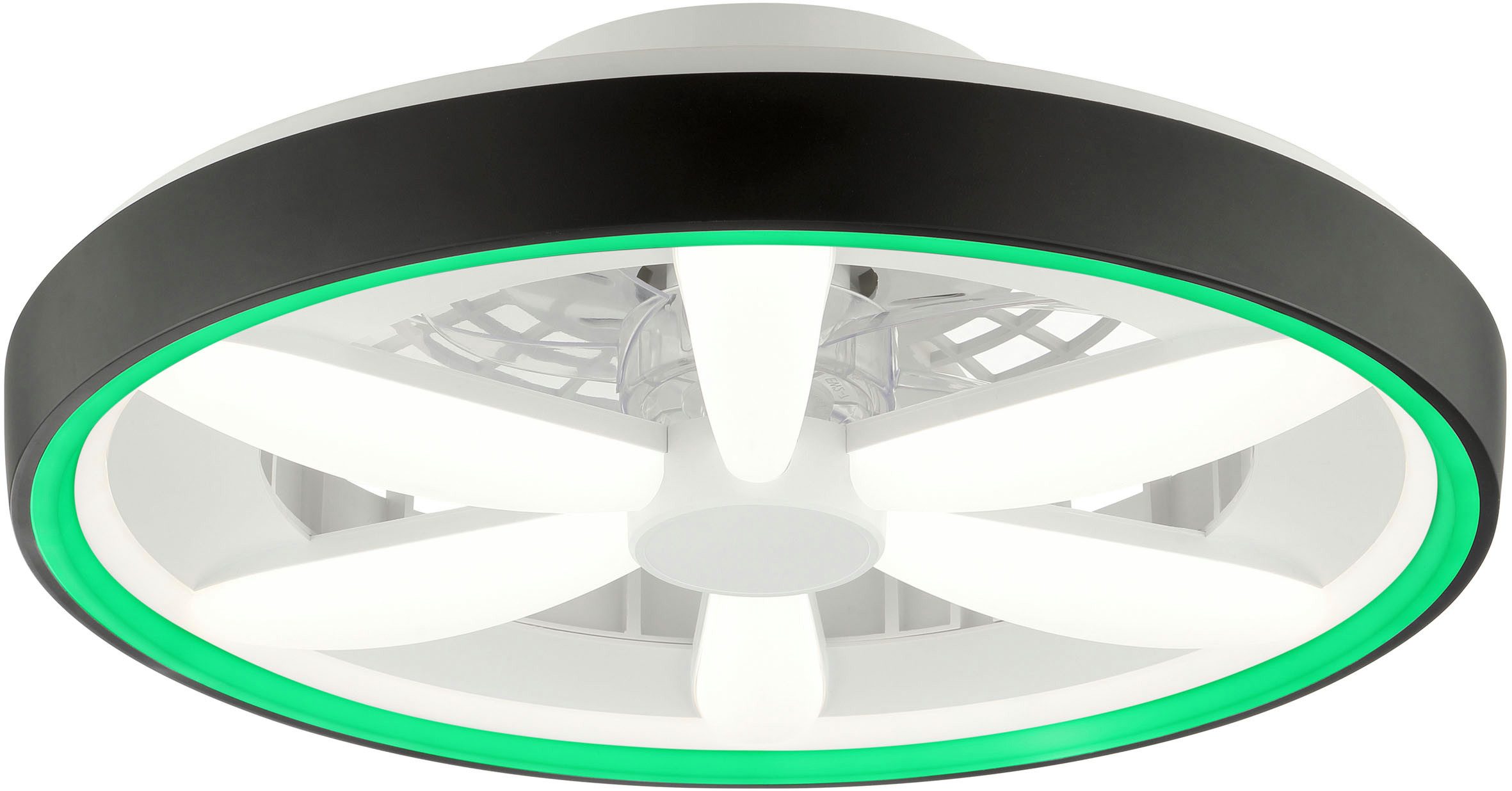 Brilliant Leuchten Led-plafondlamp Gaiano Ø 48cm met ventilator, 6400 lm, dimbaar, RGB, 2700-6500 K