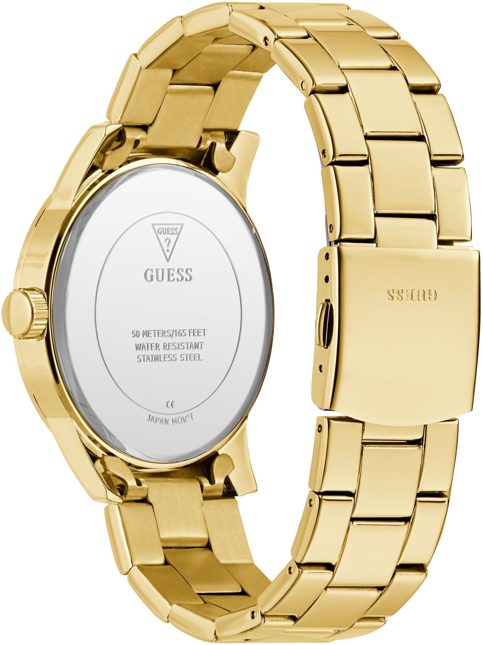 Guess Kwartshorloge Badge Horloge, herenhorloge, stalen armband