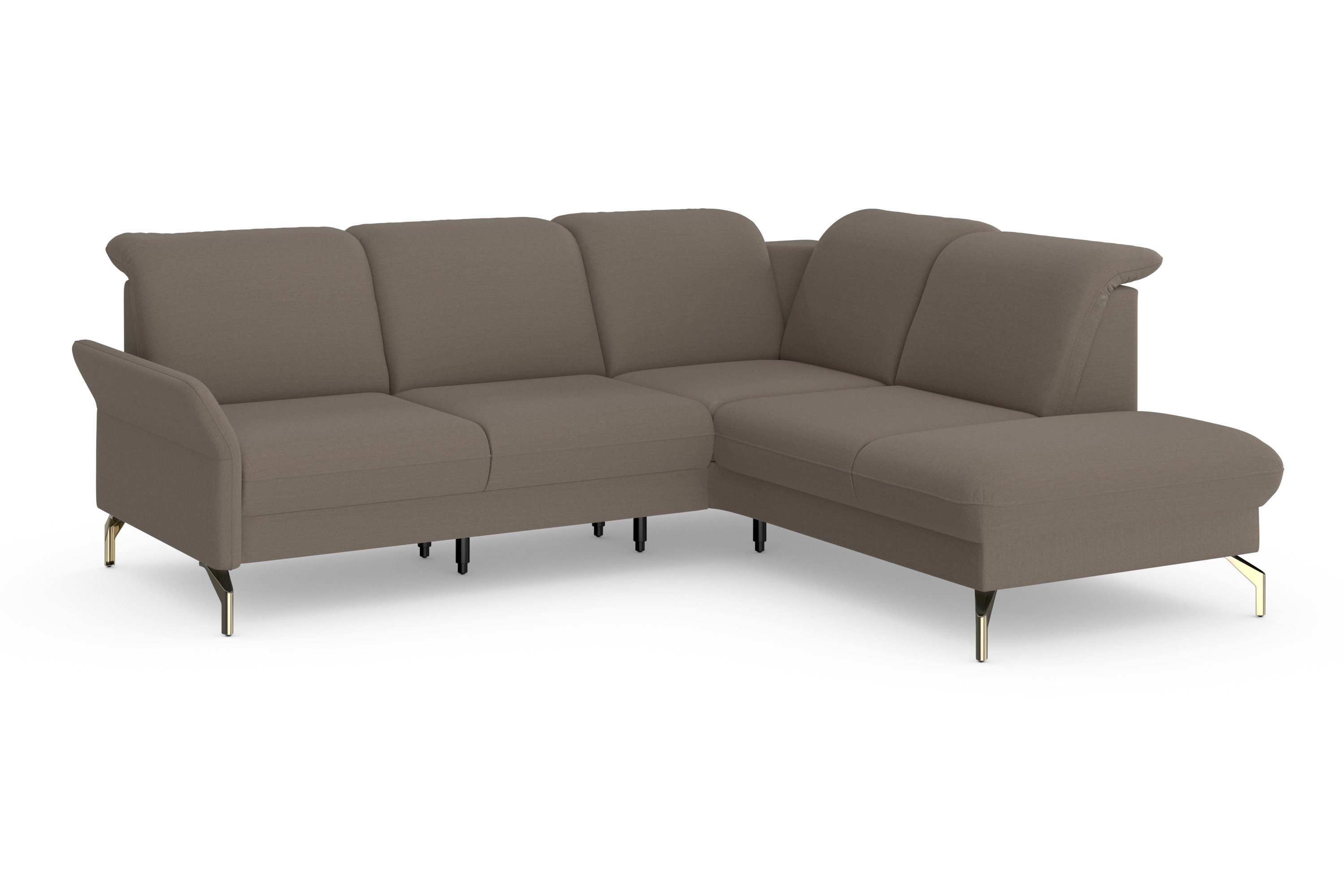 sit&more Hoekbank Fashion L-vorm naar keuze met verstelbare hoofdsteun, uittrekzitting, motorisch, nikkel poten
