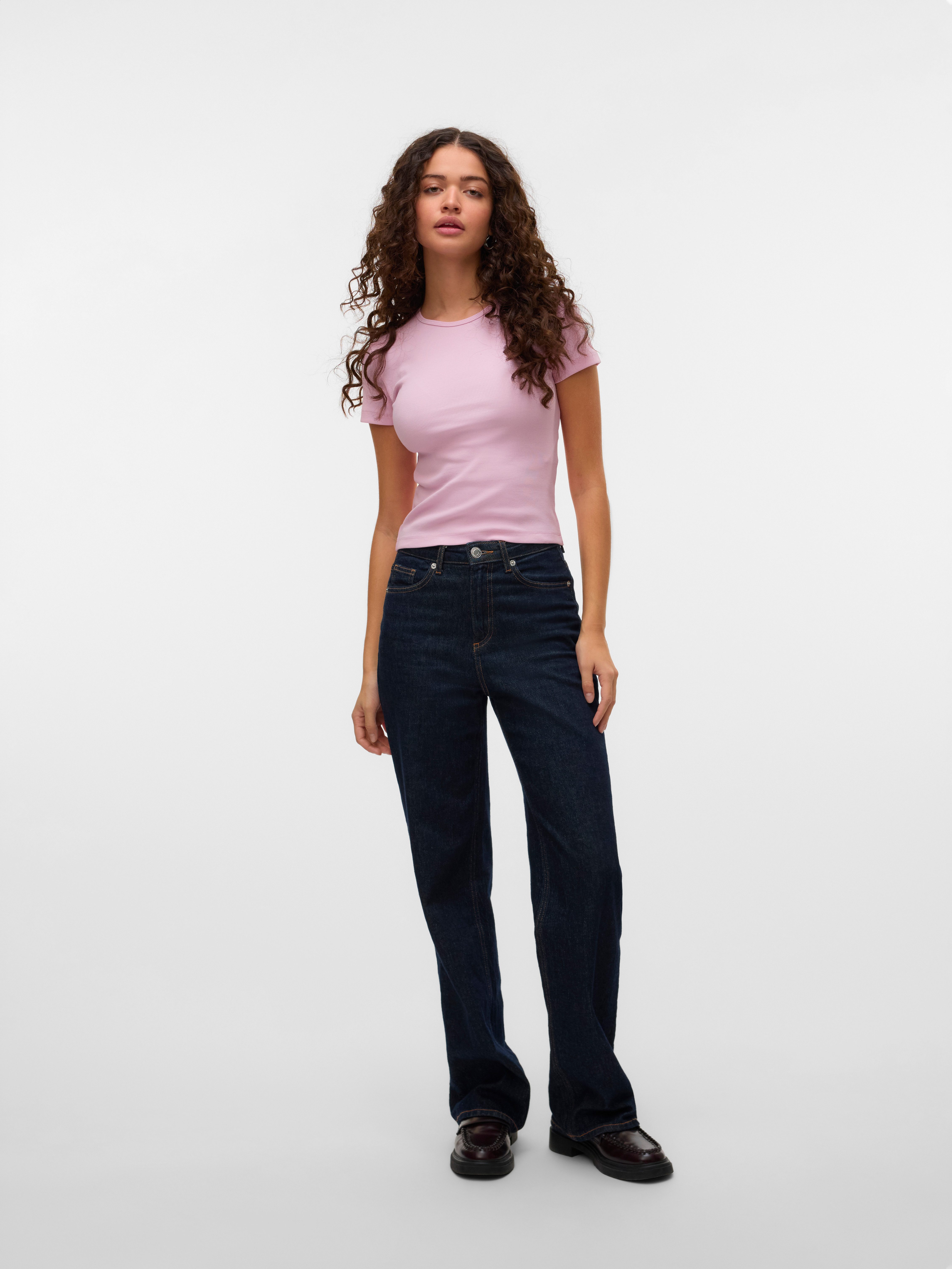 Vero Moda Shirt met ronde hals VMCHLOE SS SHORT TOP JRS NOOS