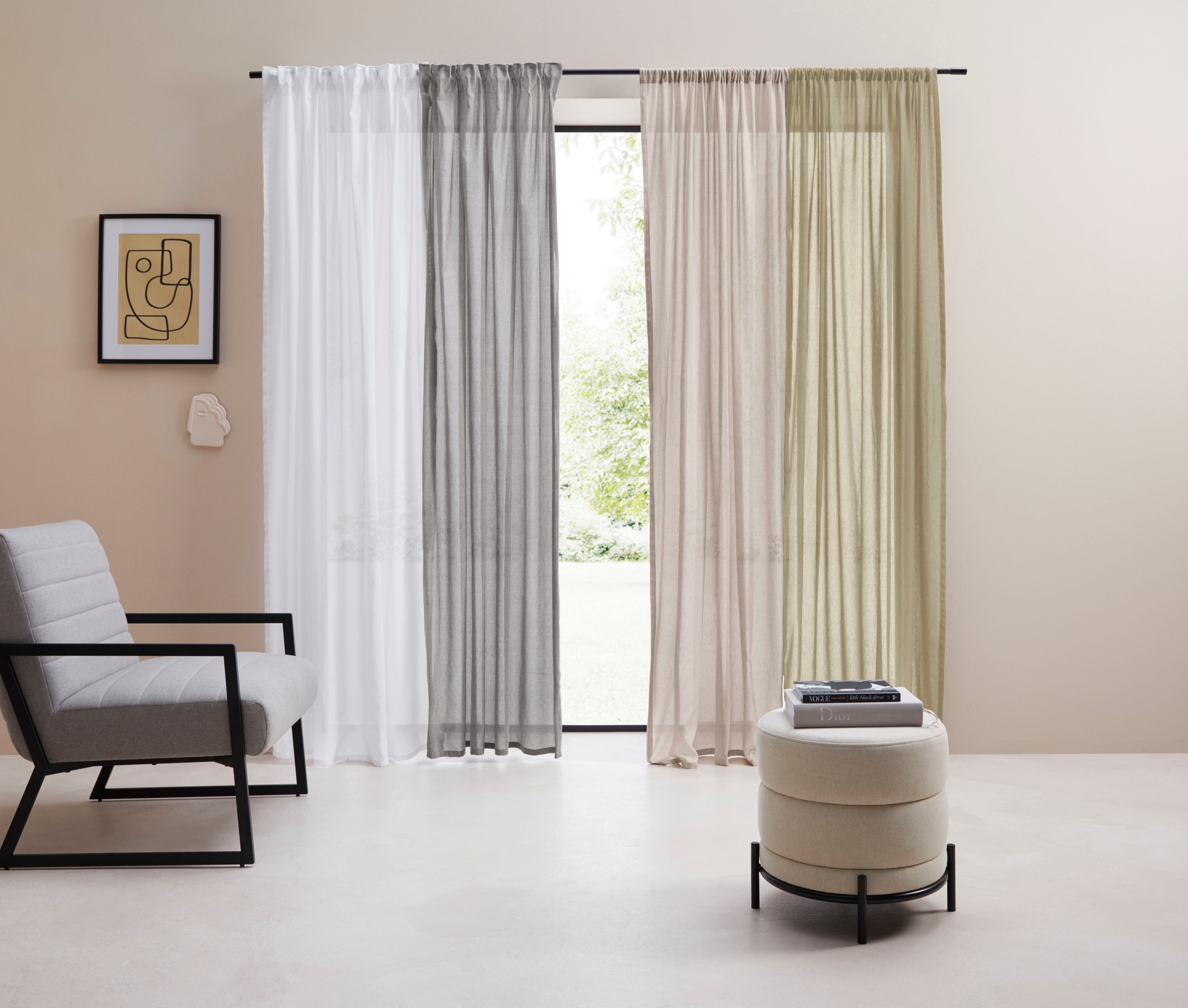LeGer Home by Lena Gercke Gordijn Lanea Linnenlook, 1 sjaal, verschillende maten (1 stuk)