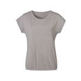 vivance t-shirt met zilveren glitterprint, shirt met korte mouwen, elegante look grijs